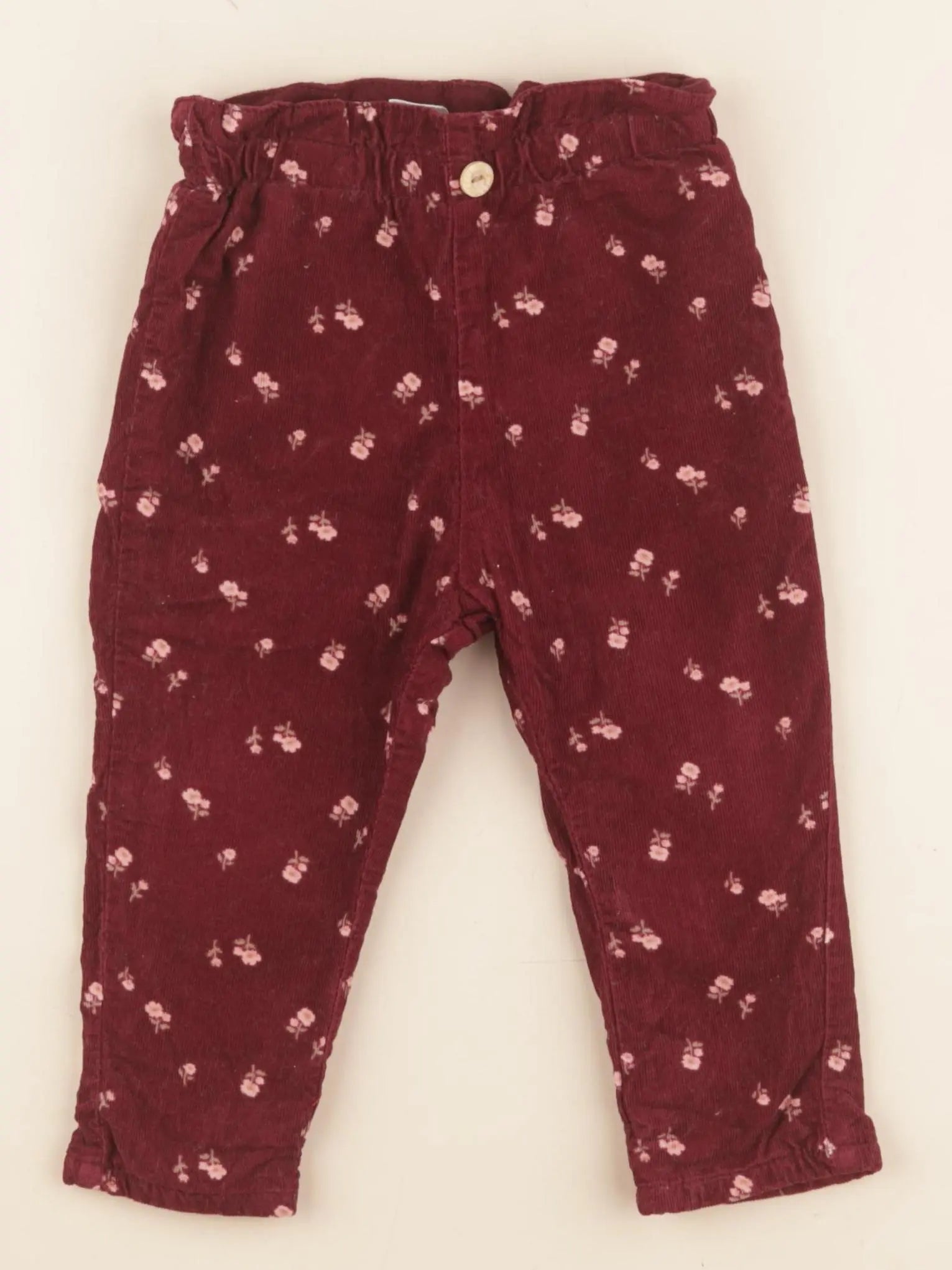 H&M - pantalon doublé rose - 9/12 mois