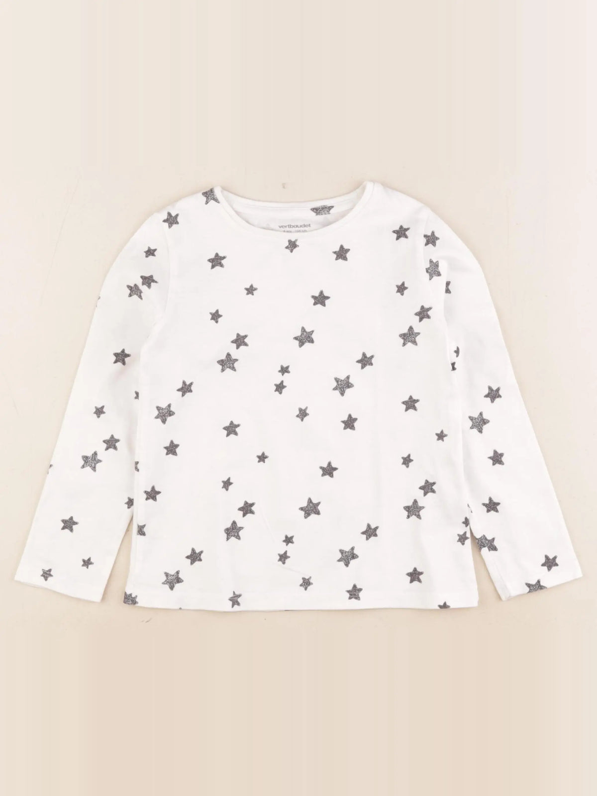 Vertbaudet - tee-shirt blanc, noir - 4 ans