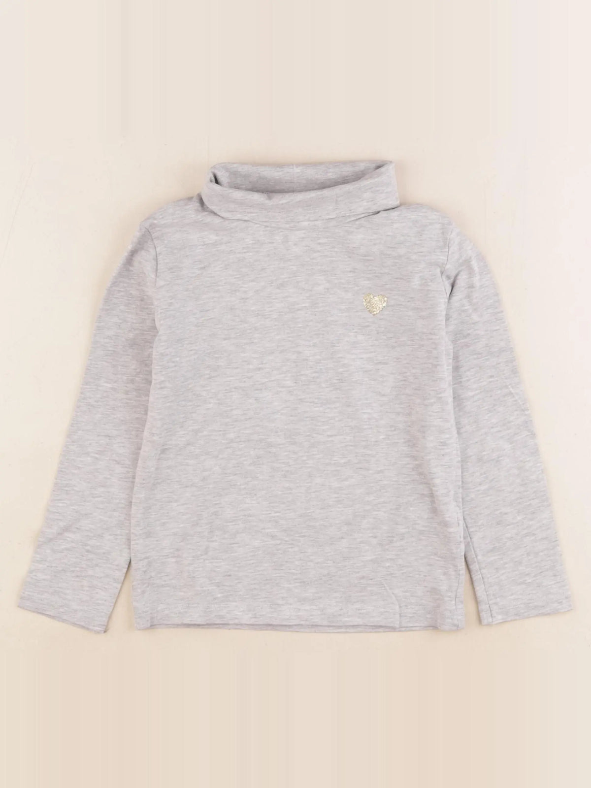 Vertbaudet - sous-pull gris, or - 4 ans