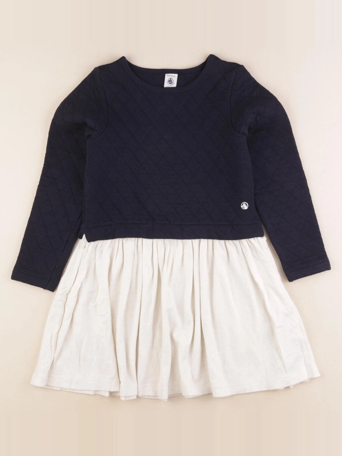 Petit Bateau - robe bleu, blanc - 8 ans