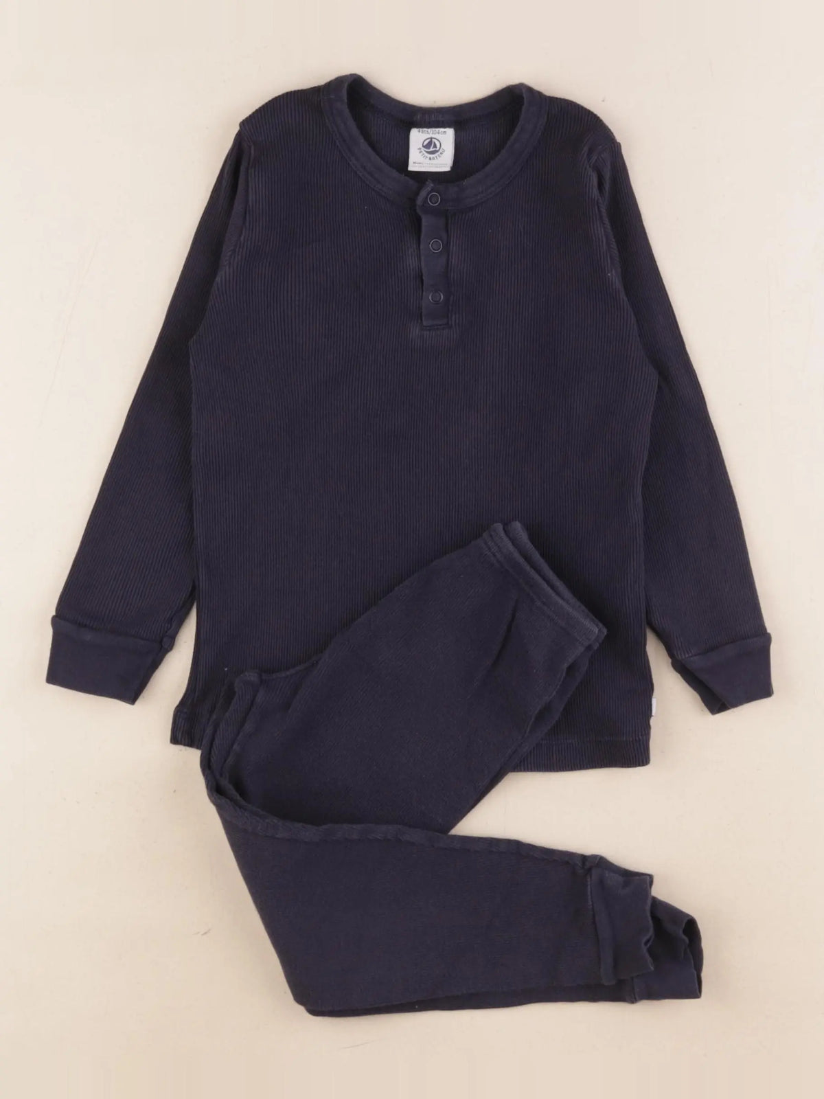Petit Bateau - pyjama coton bleu - 8 ans
