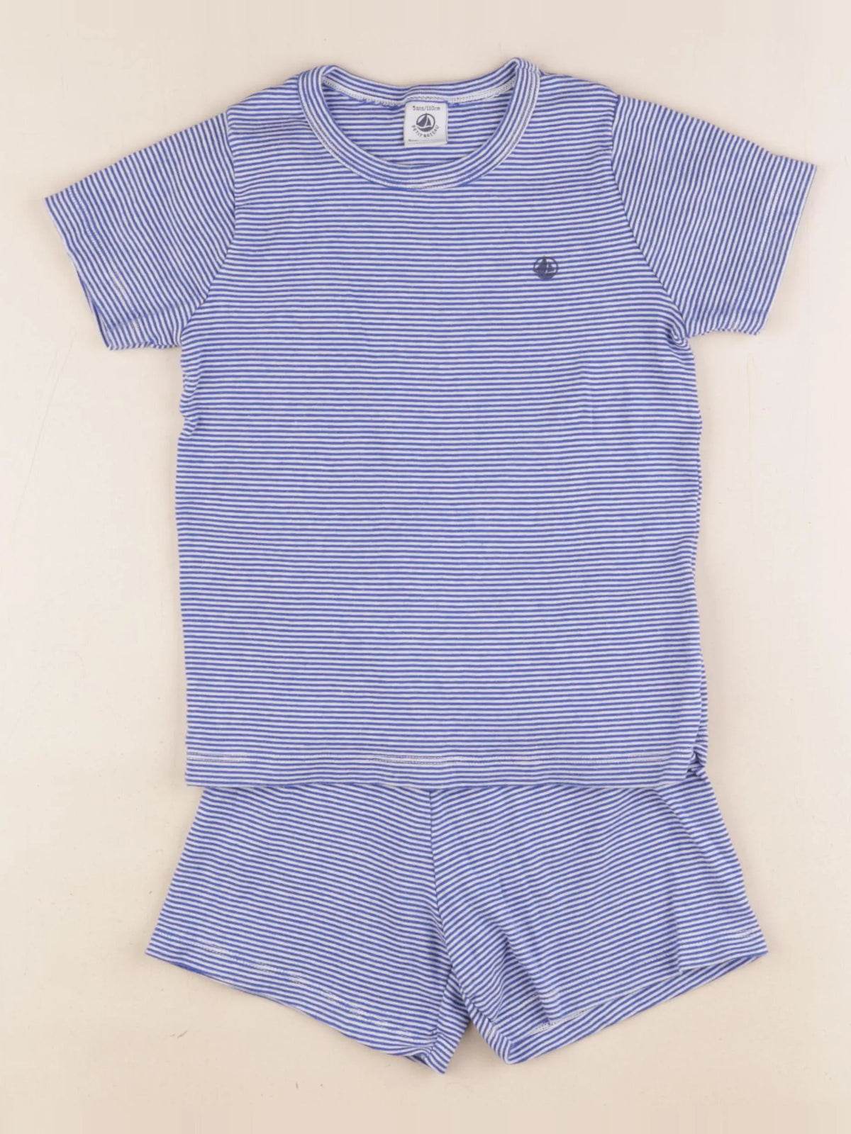Petit Bateau - pyjama coton bleu - 8 ans