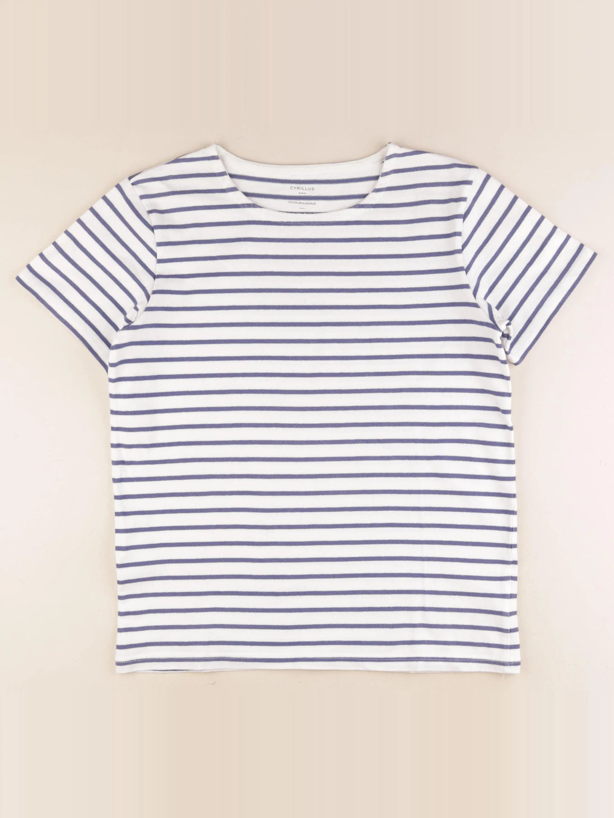 Cyrillus - tee-shirt blanc, bleu - 16 ans