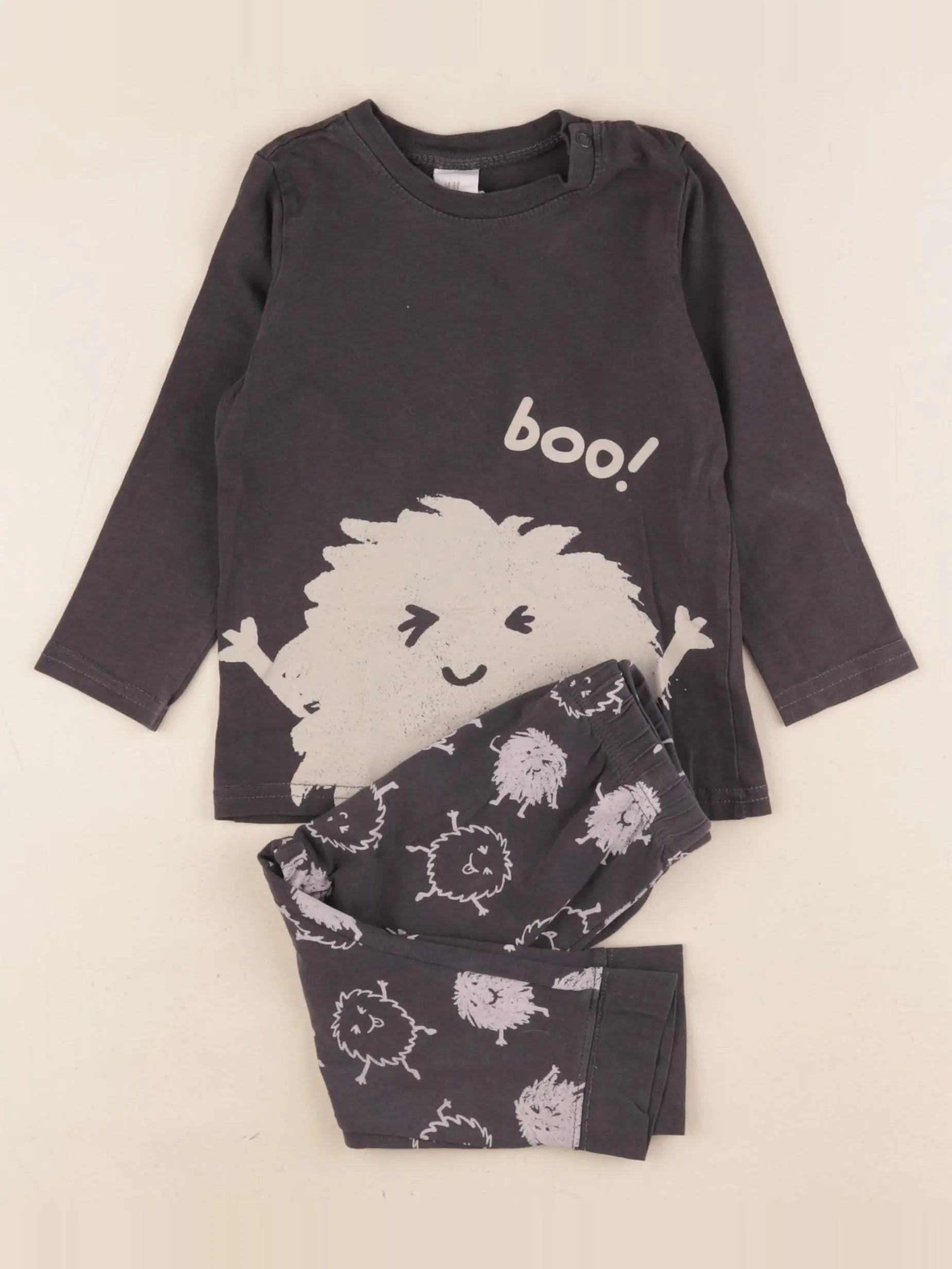H&M - pyjama coton noir - 9/12 mois