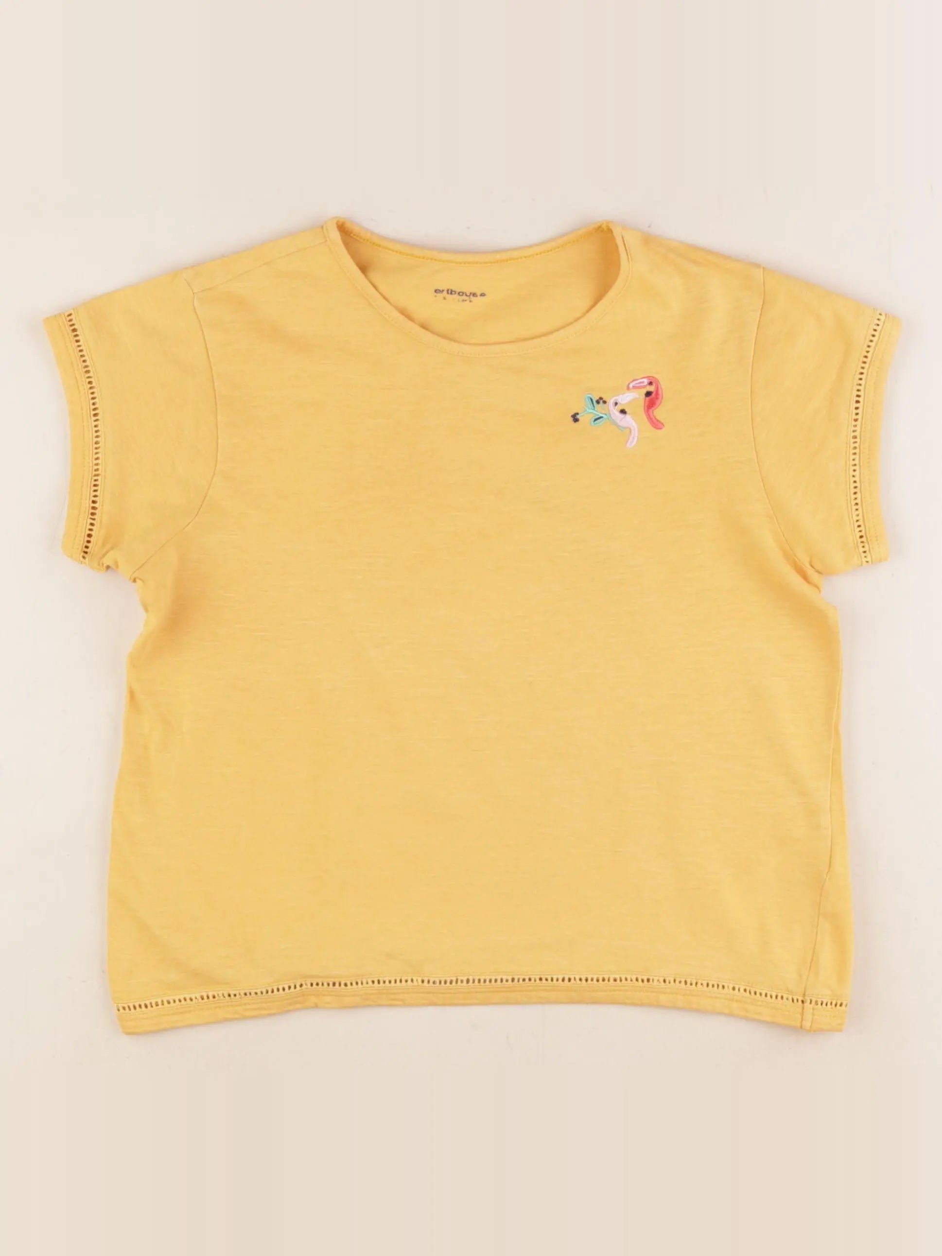 Vertbaudet - tee-shirt jaune - 8 ans