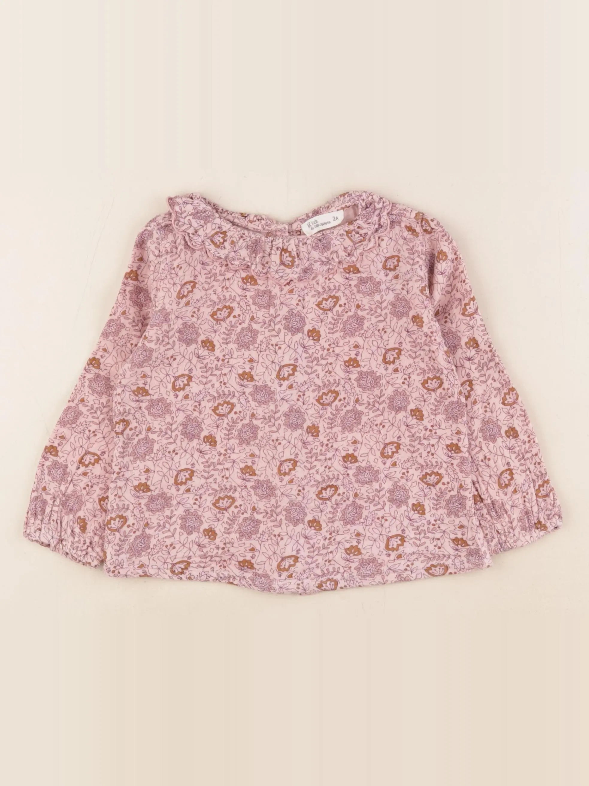 Little Cigogne - blouse rose - 2 ans