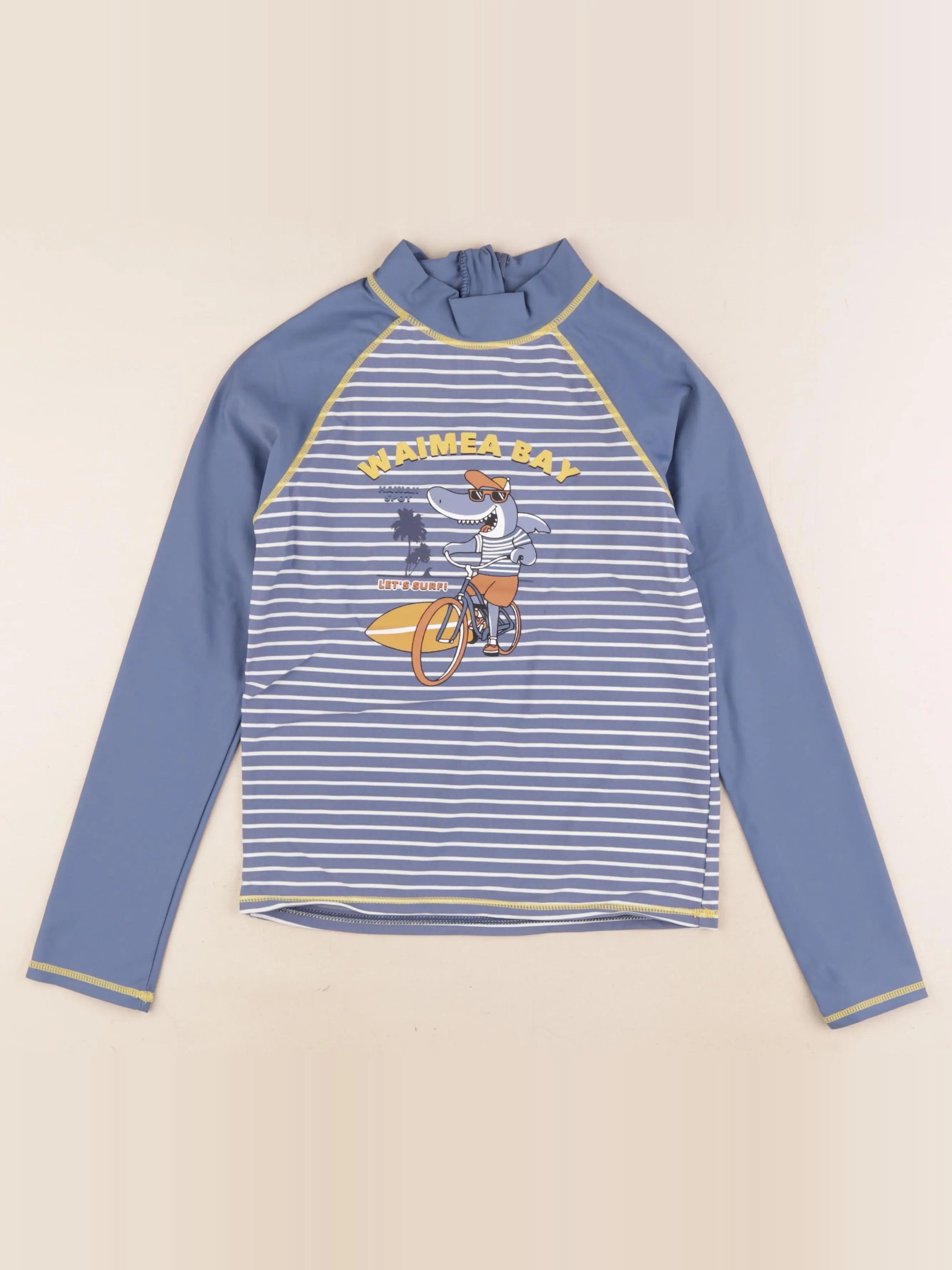 Vertbaudet - tee-shirt de bain bleu - 10 ans