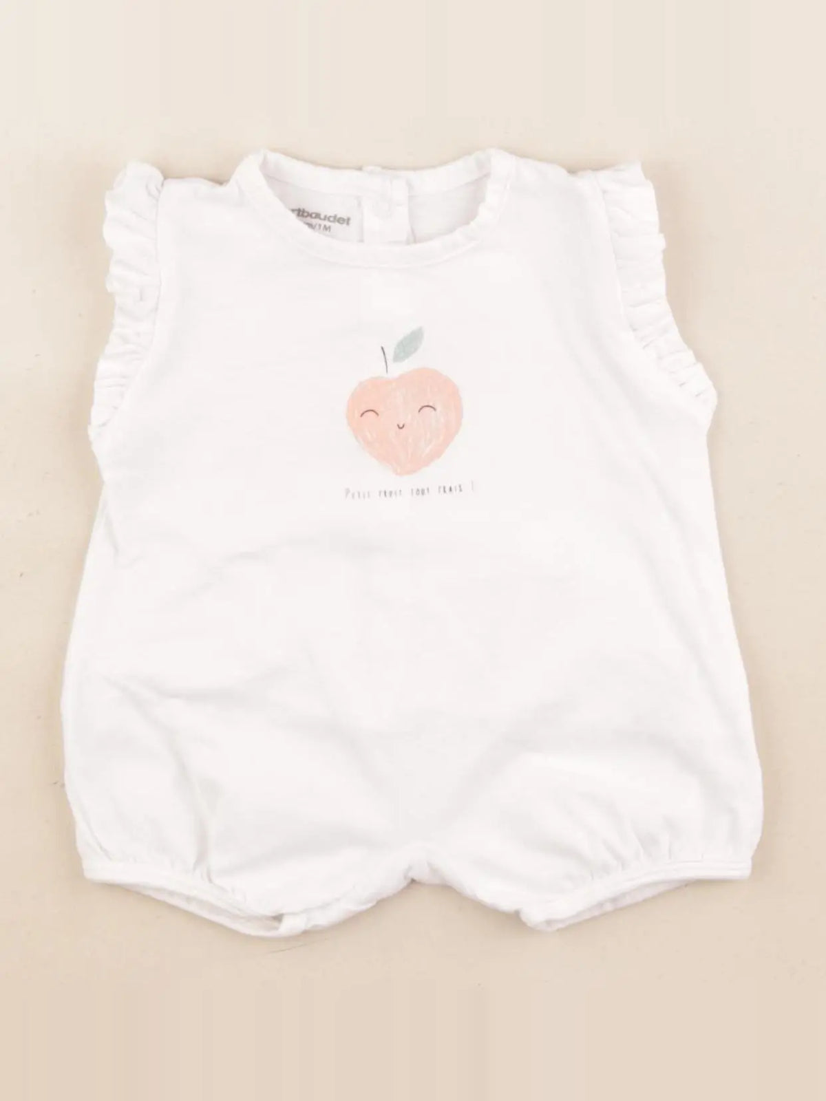 Vertbaudet - pyjama coton blanc - 1 mois