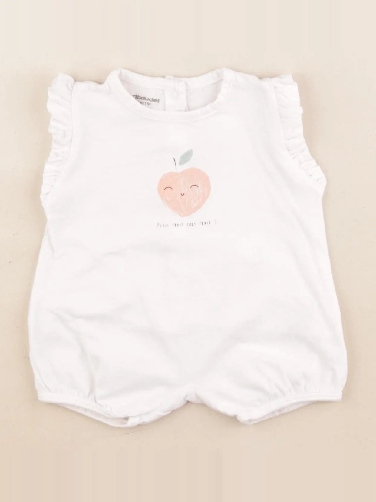 Vertbaudet - pyjama coton blanc - 1 mois