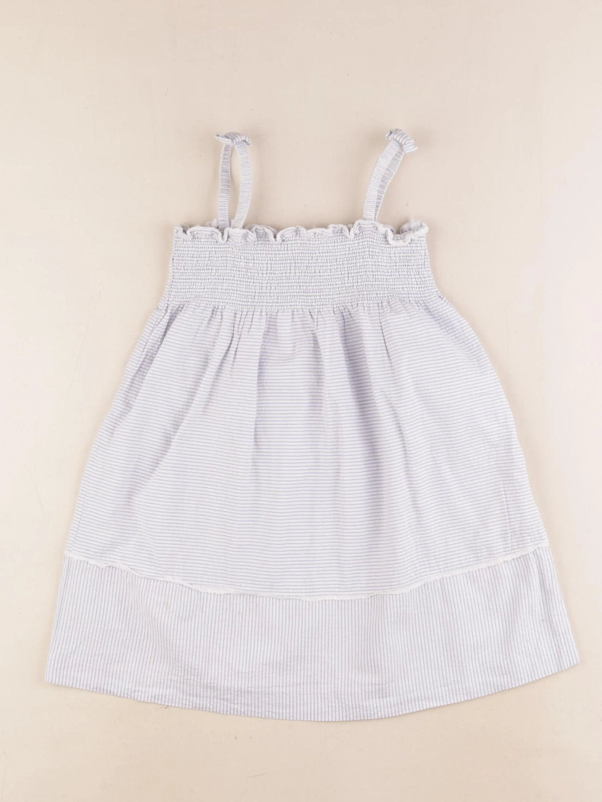 Cyrillus - robe blanc, bleu - 36 mois