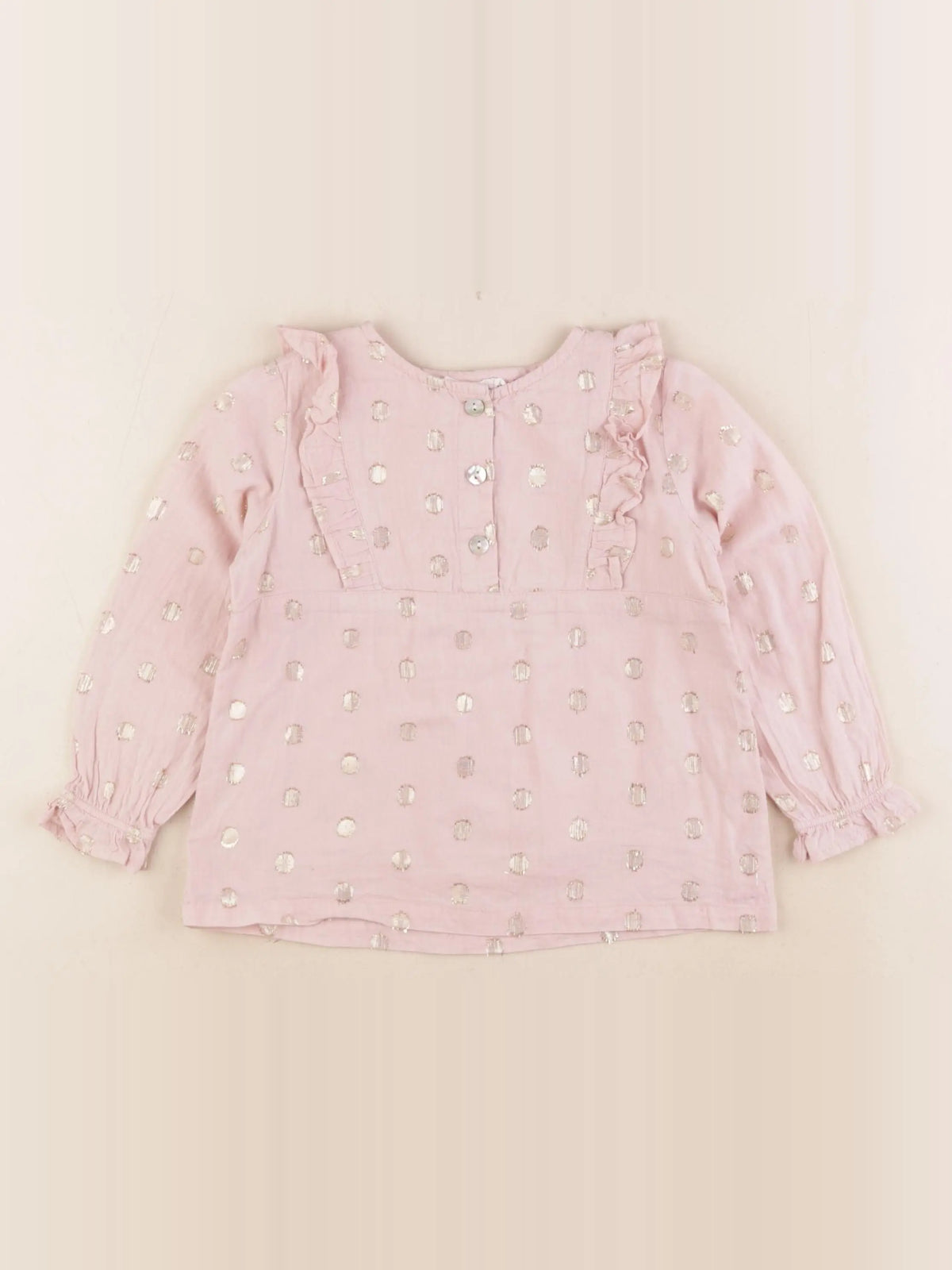 Eden & Victor - blouse rose, or - 3 ans