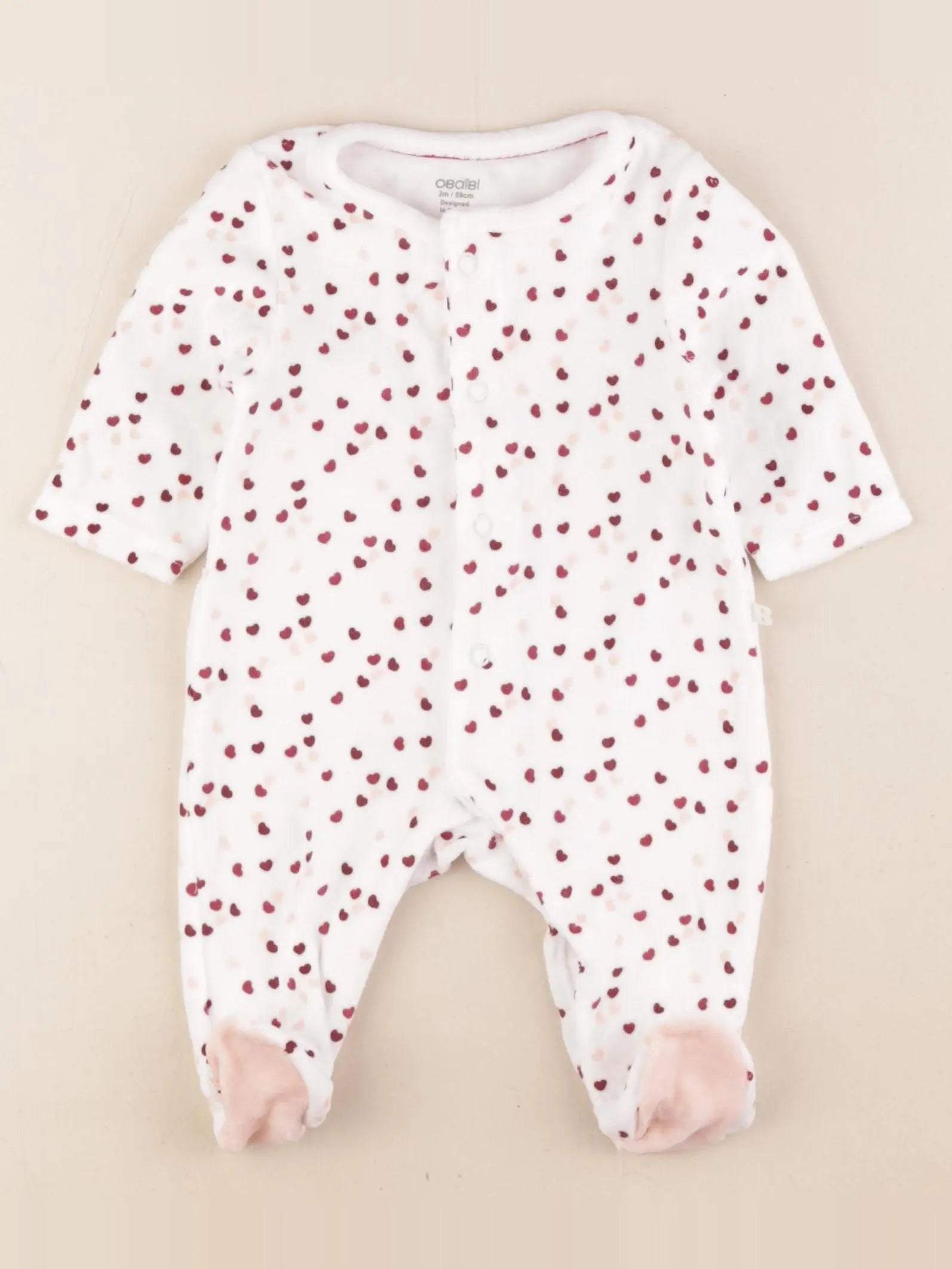 Obaïbi - pyjama velours blanc - 3 mois