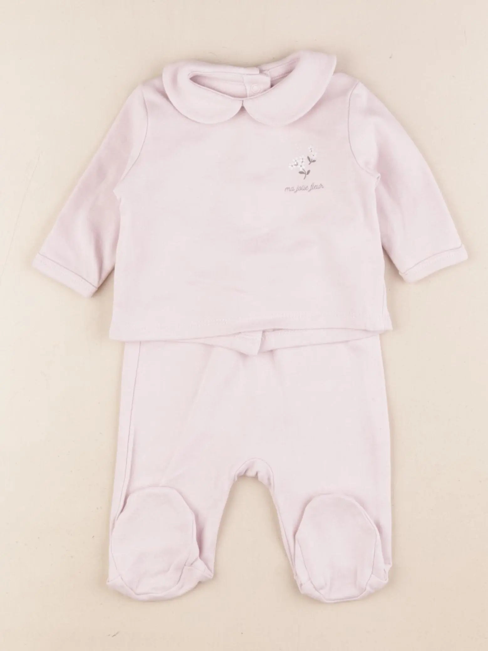 Vertbaudet - pyjama coton rose - 1 mois