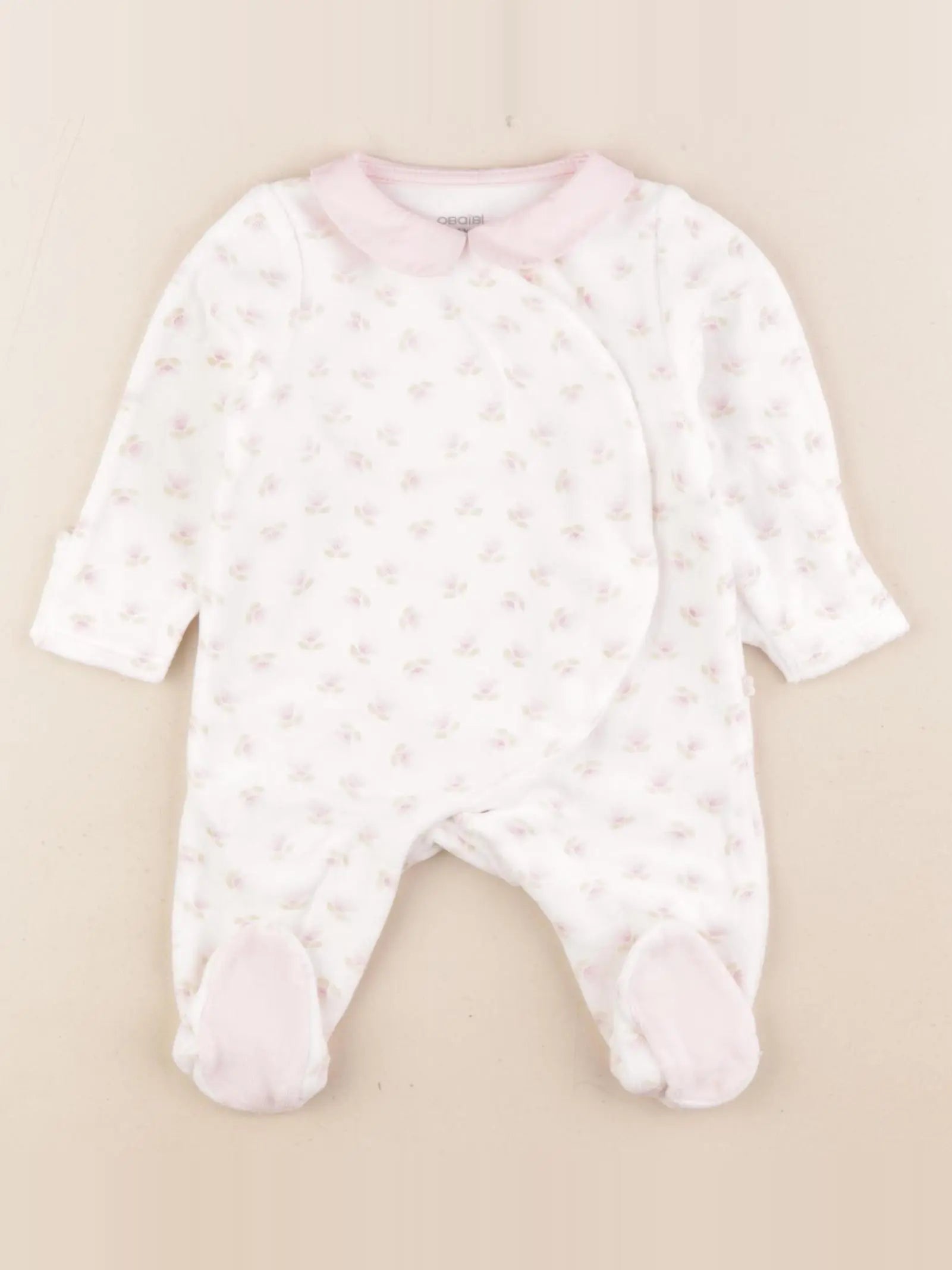 Obaïbi - pyjama velours blanc - 1 mois