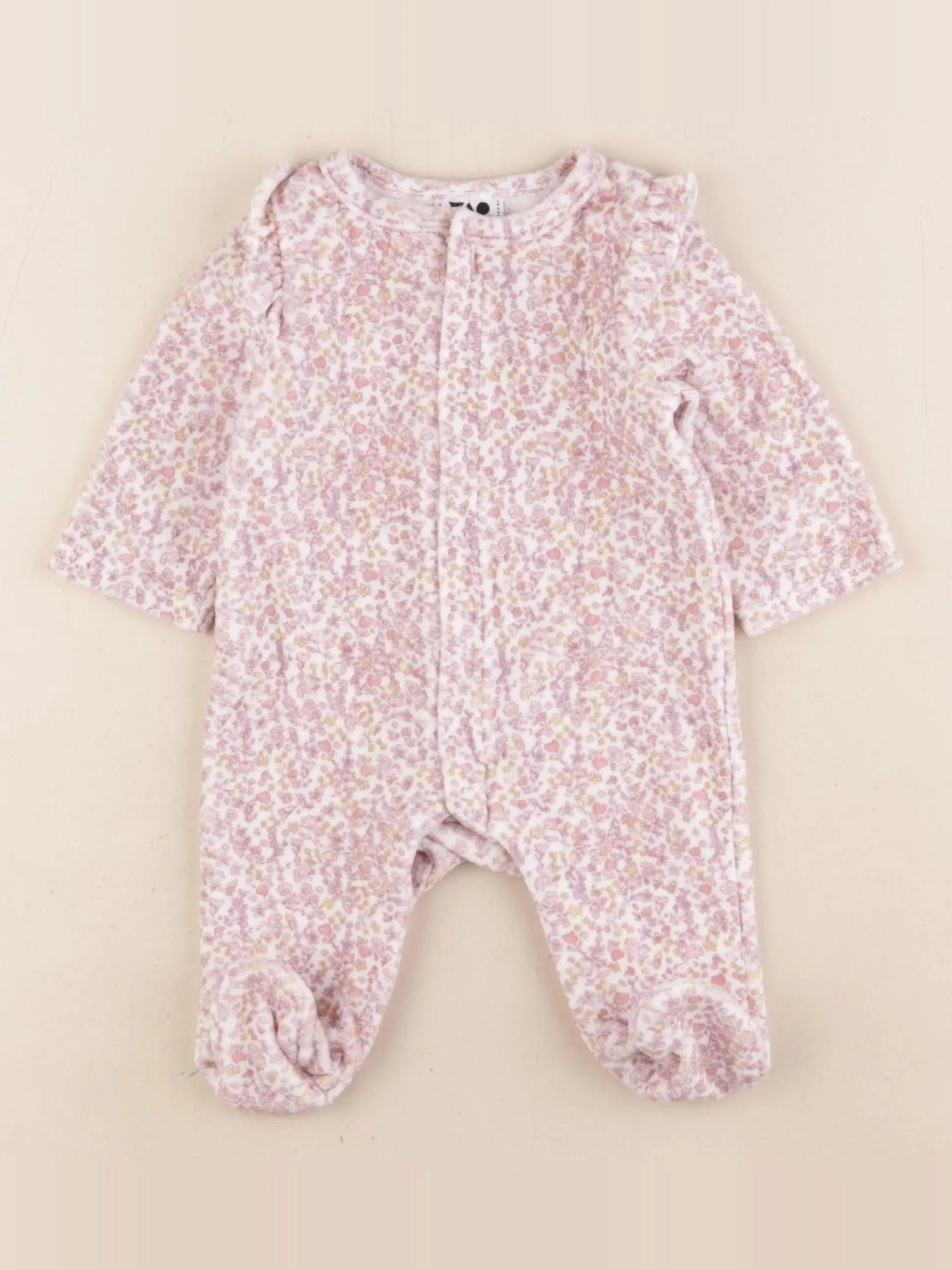 Tape à l'oeil - pyjama velours multicolore - 2 mois