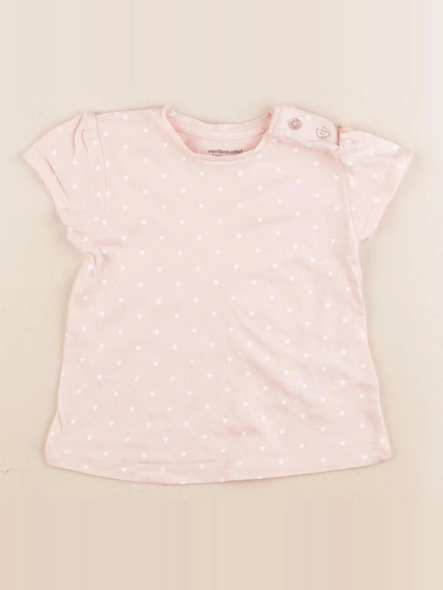 Vertbaudet - tee-shirt rose - 9 mois