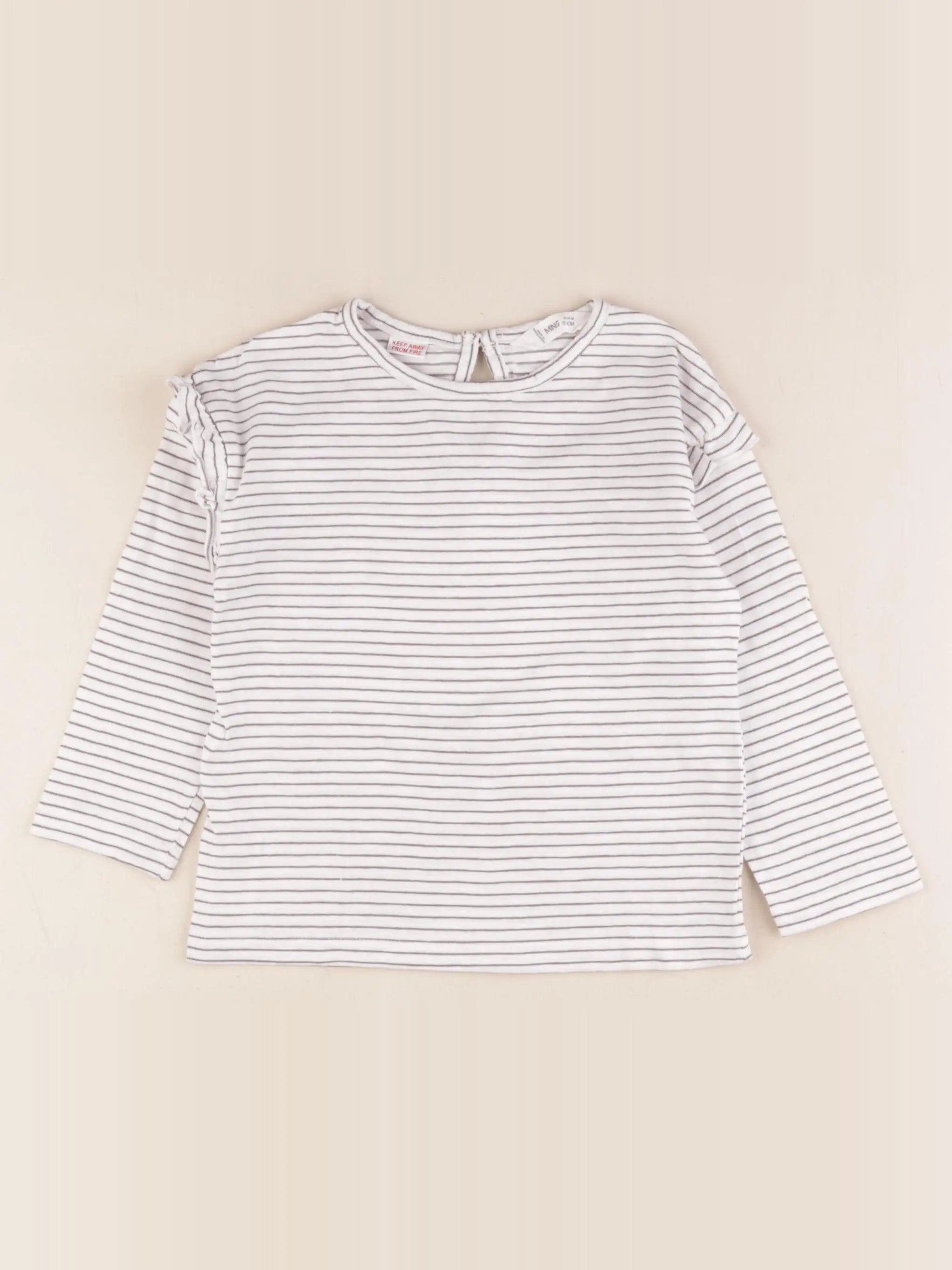 Mango - tee-shirt beige, gris - 18/24 mois