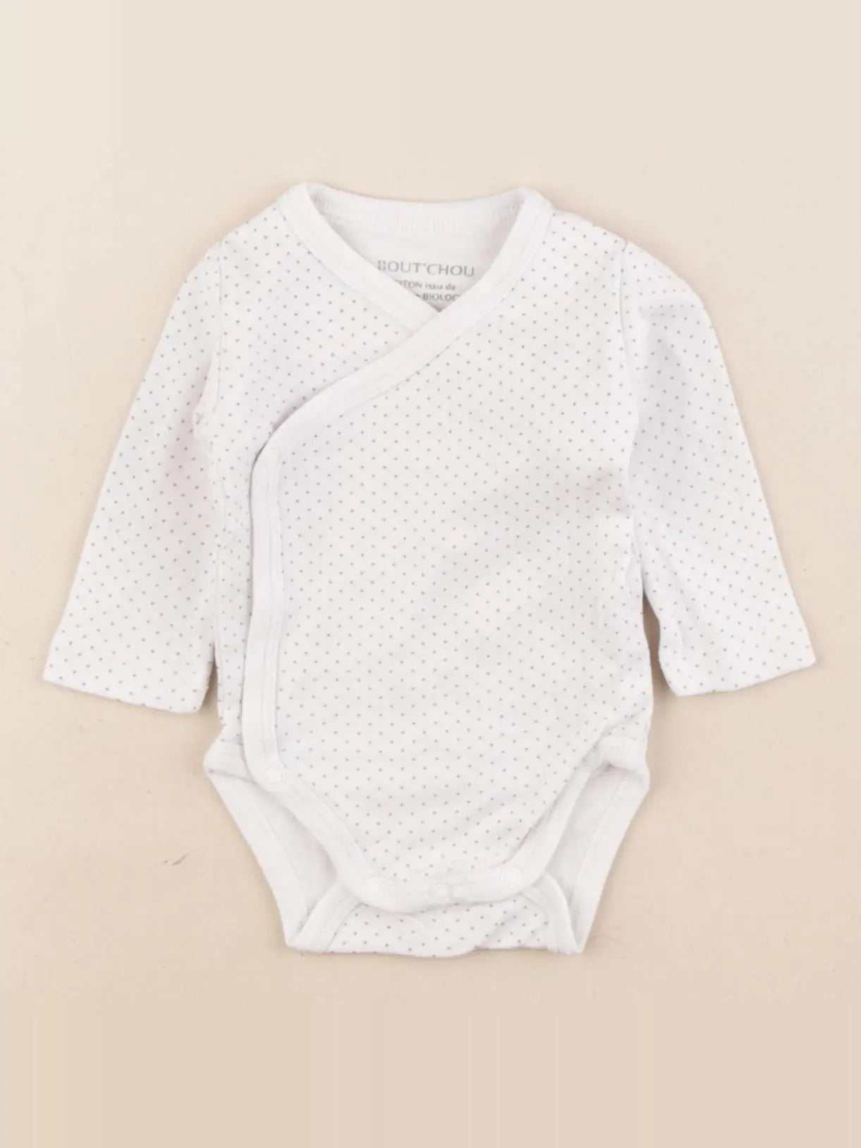 Boutchou - body blanc, gris - 0 mois