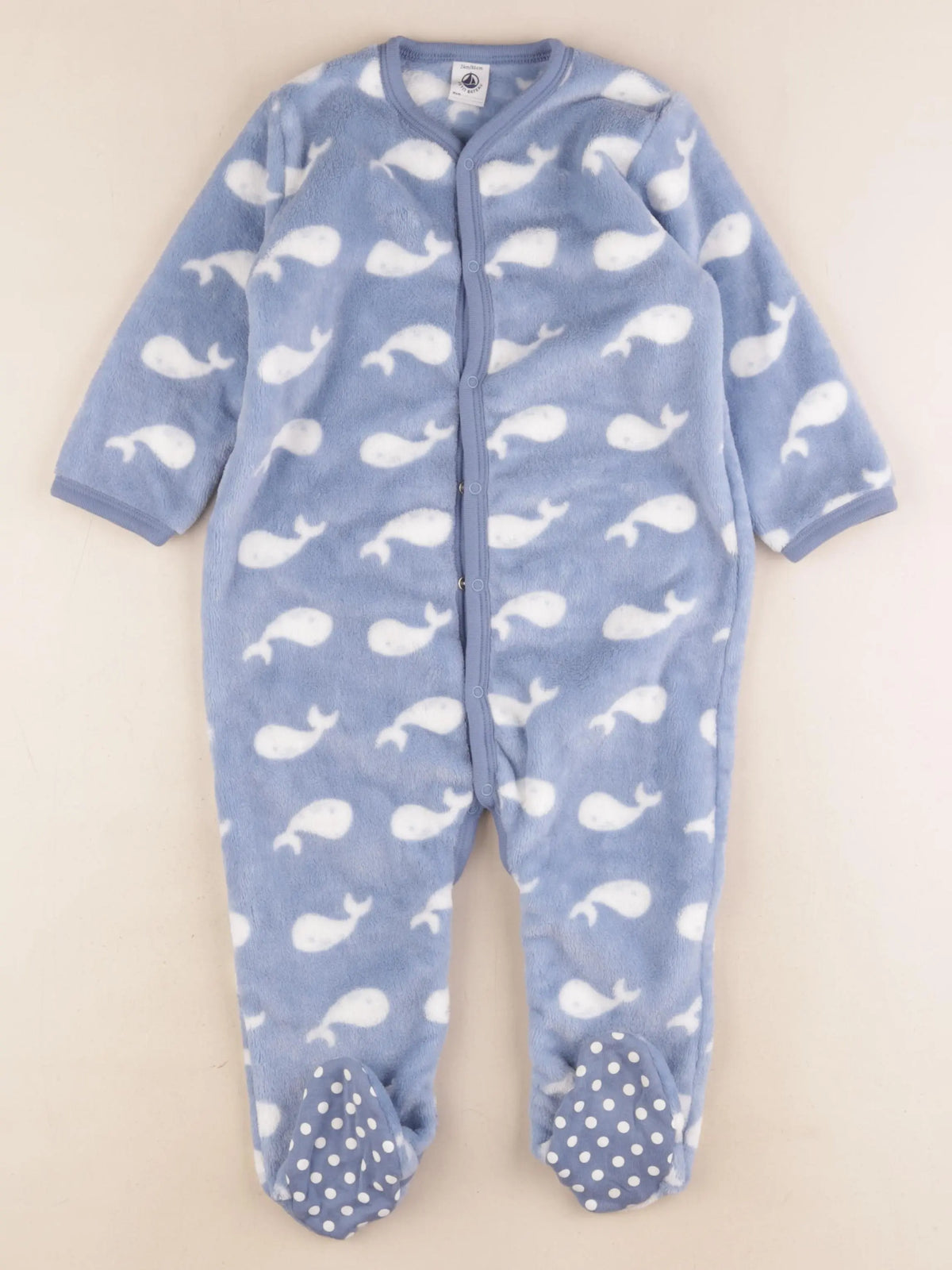 Petit Bateau - pyjama velours bleu - 24 mois