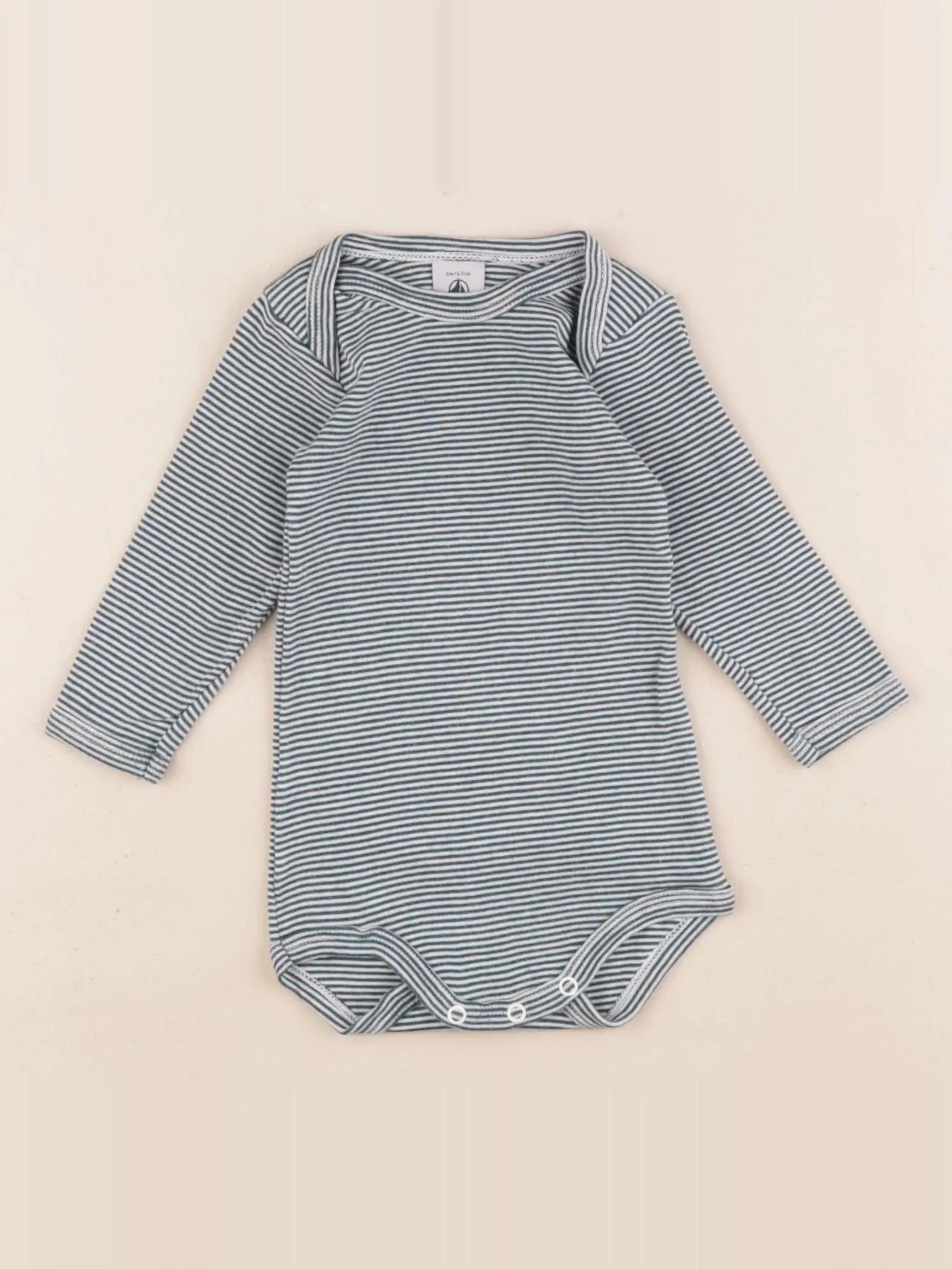 Petit Bateau - body vert - 6 mois
