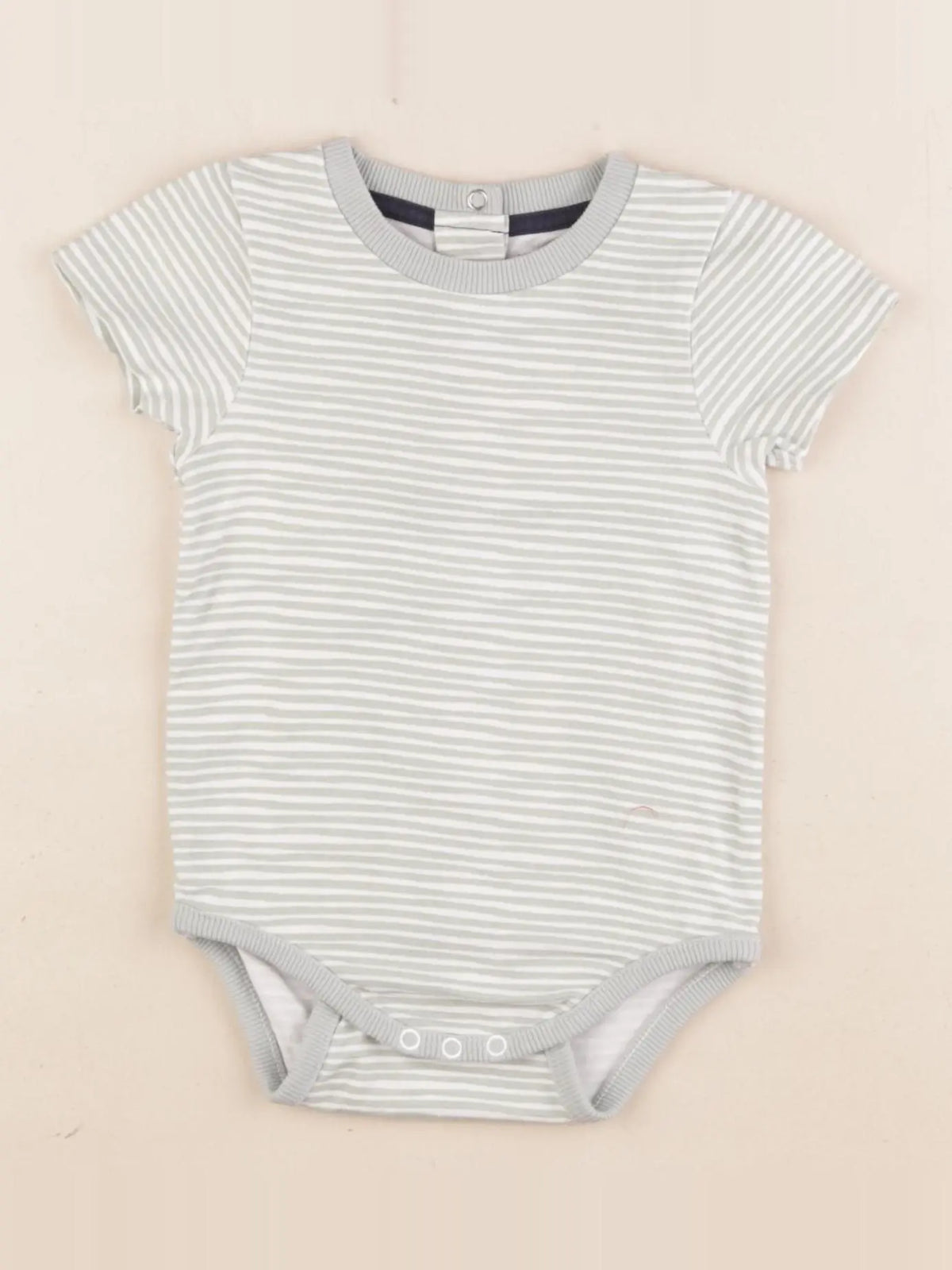 Vertbaudet - body vert, beige - 9 mois