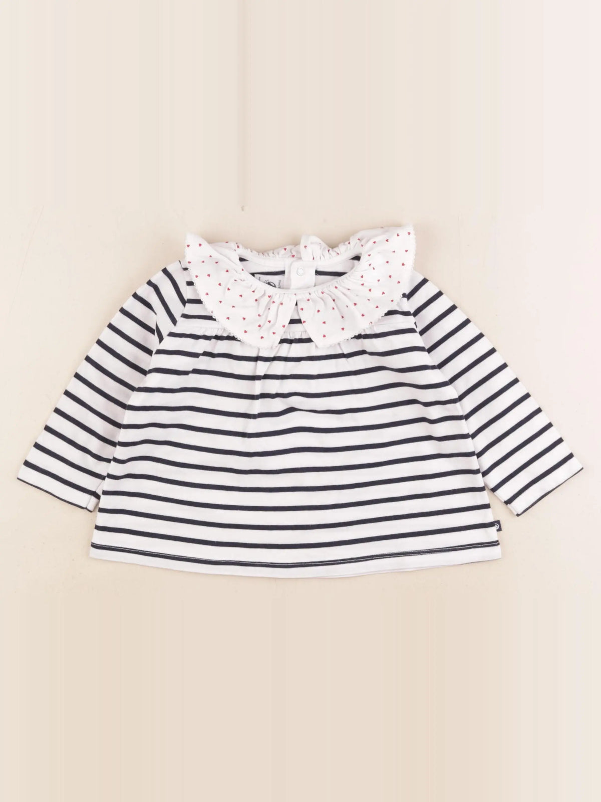 Petit Bateau - tee-shirt blanc, bleu - 18 mois