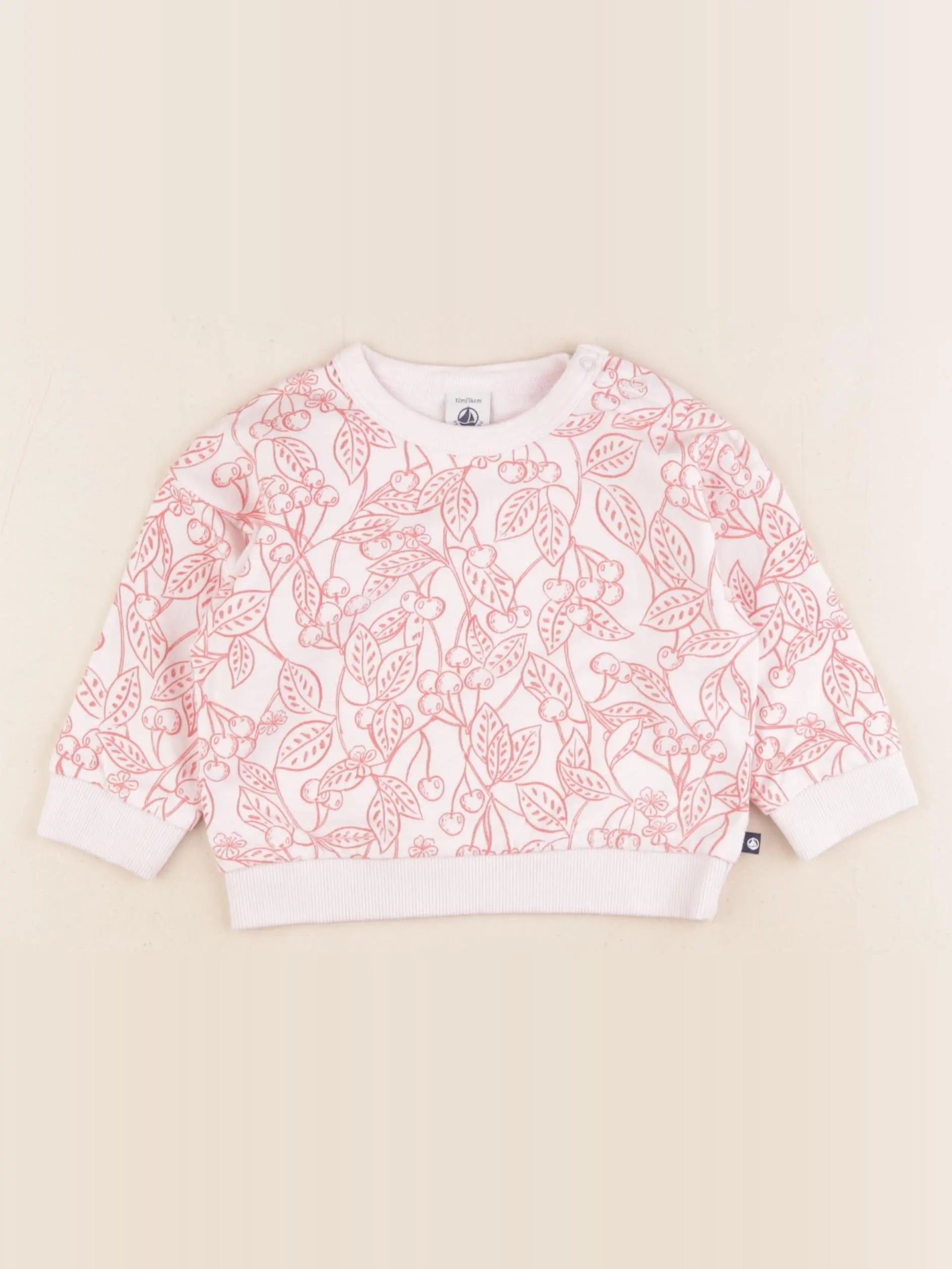 Petit Bateau - sweat rose - 12 mois