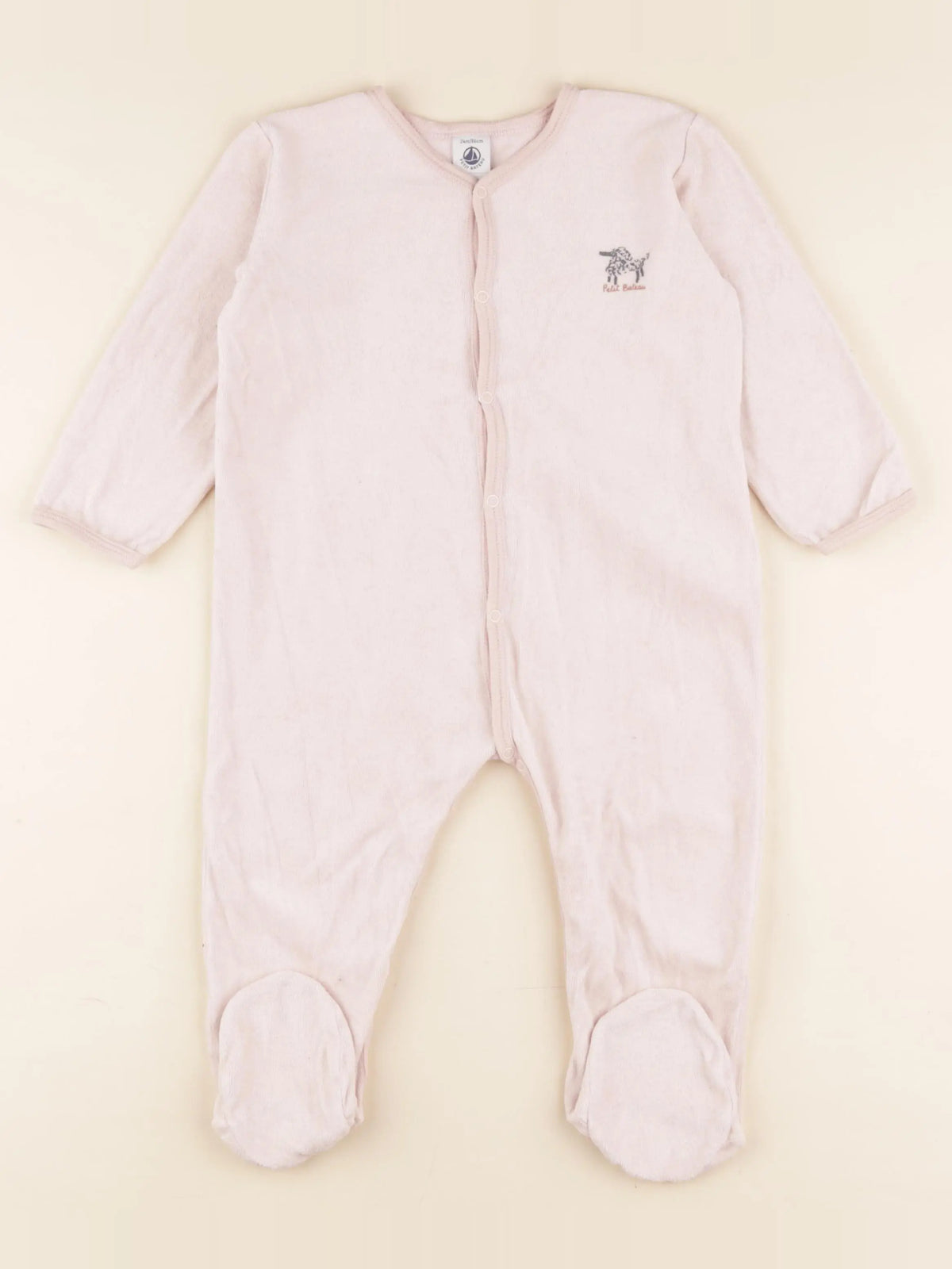 Petit Bateau - pyjama velours rose - 2 ans