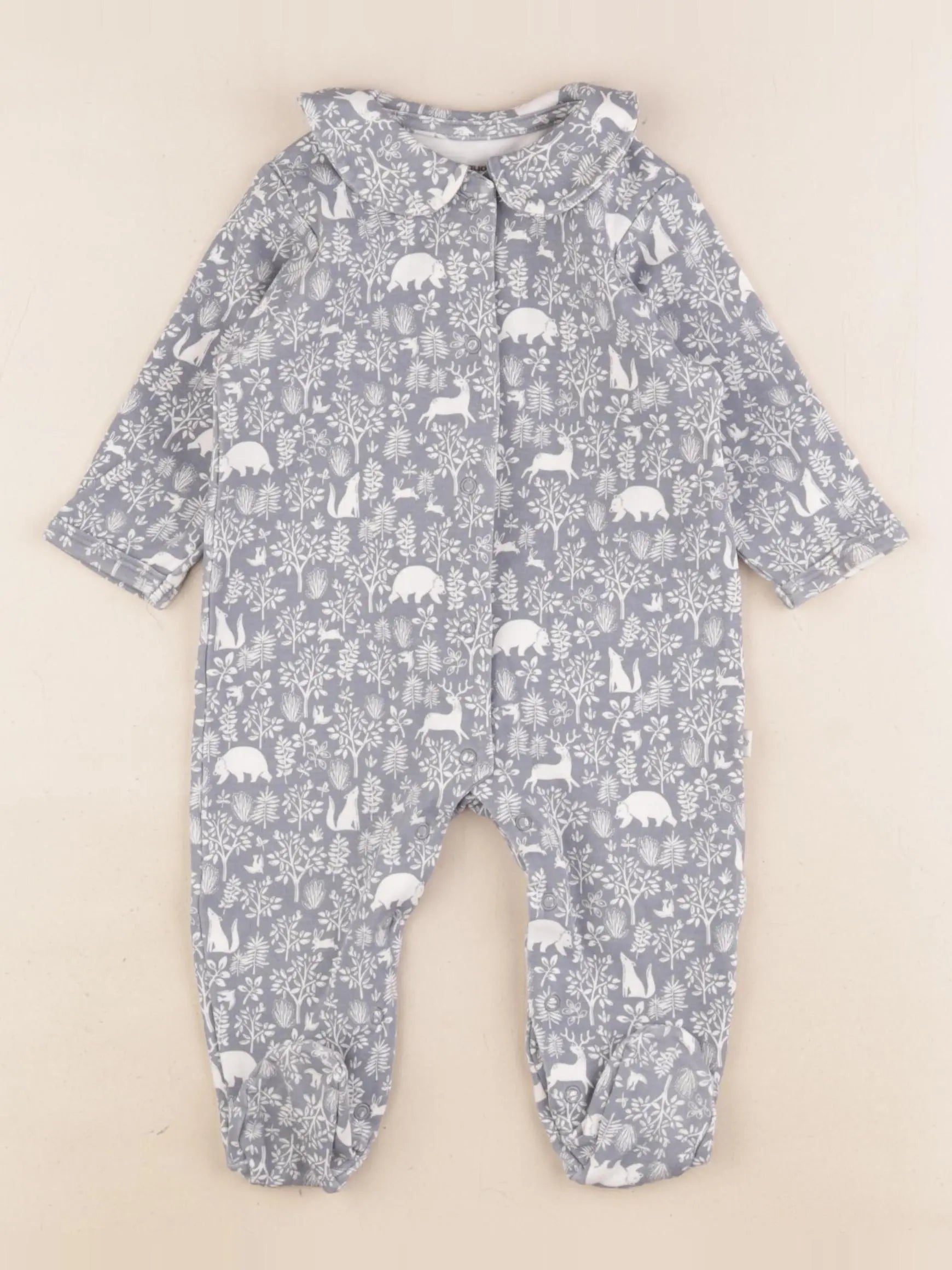 Vertbaudet - pyjama coton bleu, blanc - 6 mois