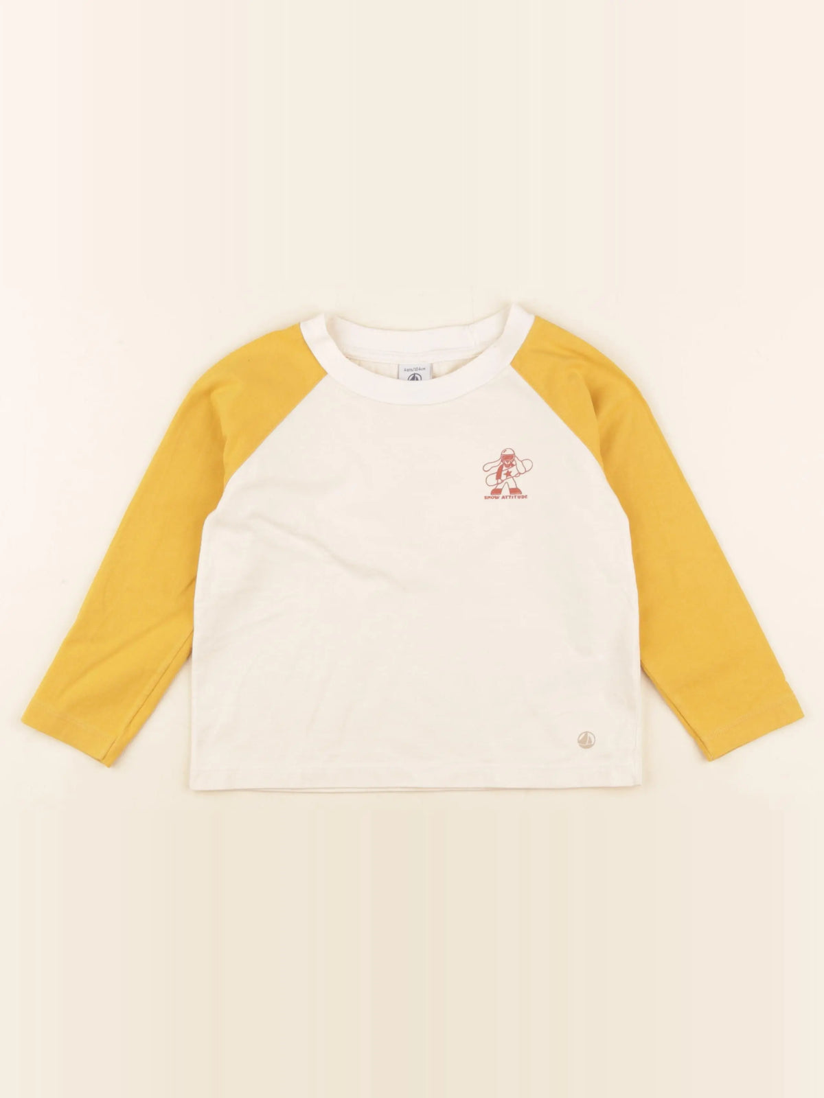 Petit Bateau - tee-shirt beige, jaune - 4 ans