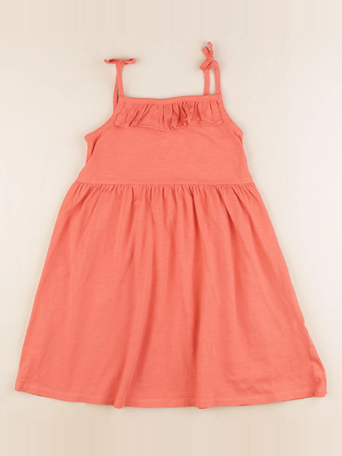 Vertbaudet - robe orange - 8 ans