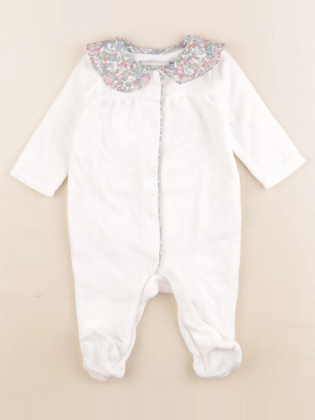 Cyrillus - pyjama velours blanc - 3 mois