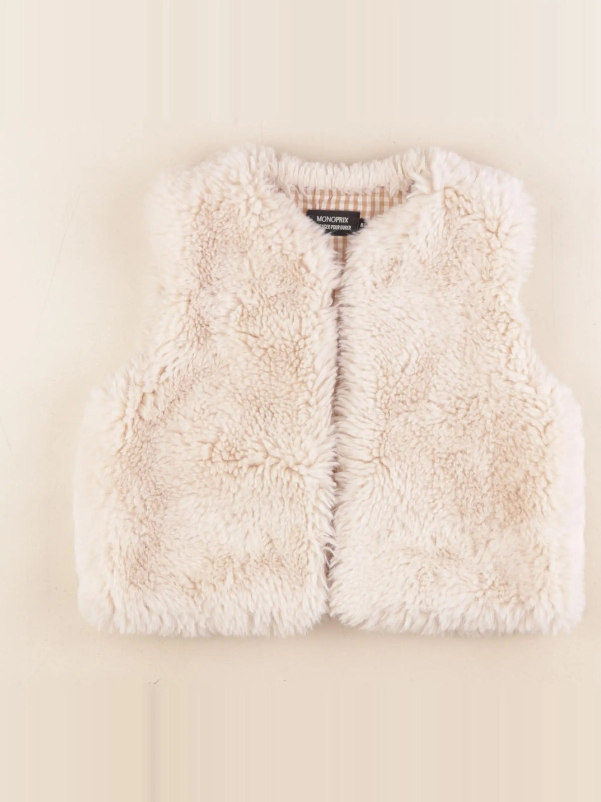 Monoprix - gilet beige - 8 ans