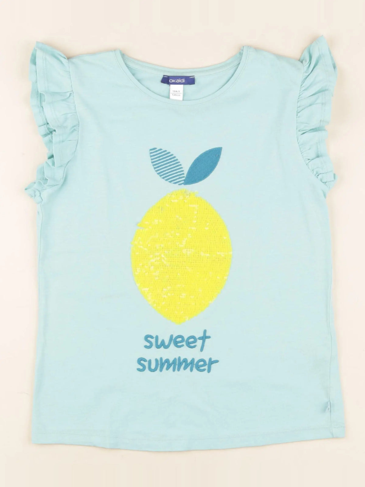Okaidi - tee-shirt bleu - 10 ans