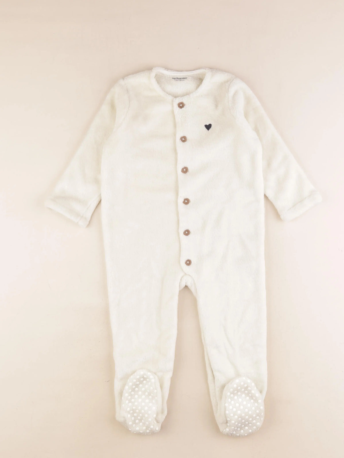 Vertbaudet - sur-pyjama beige - 2 ans