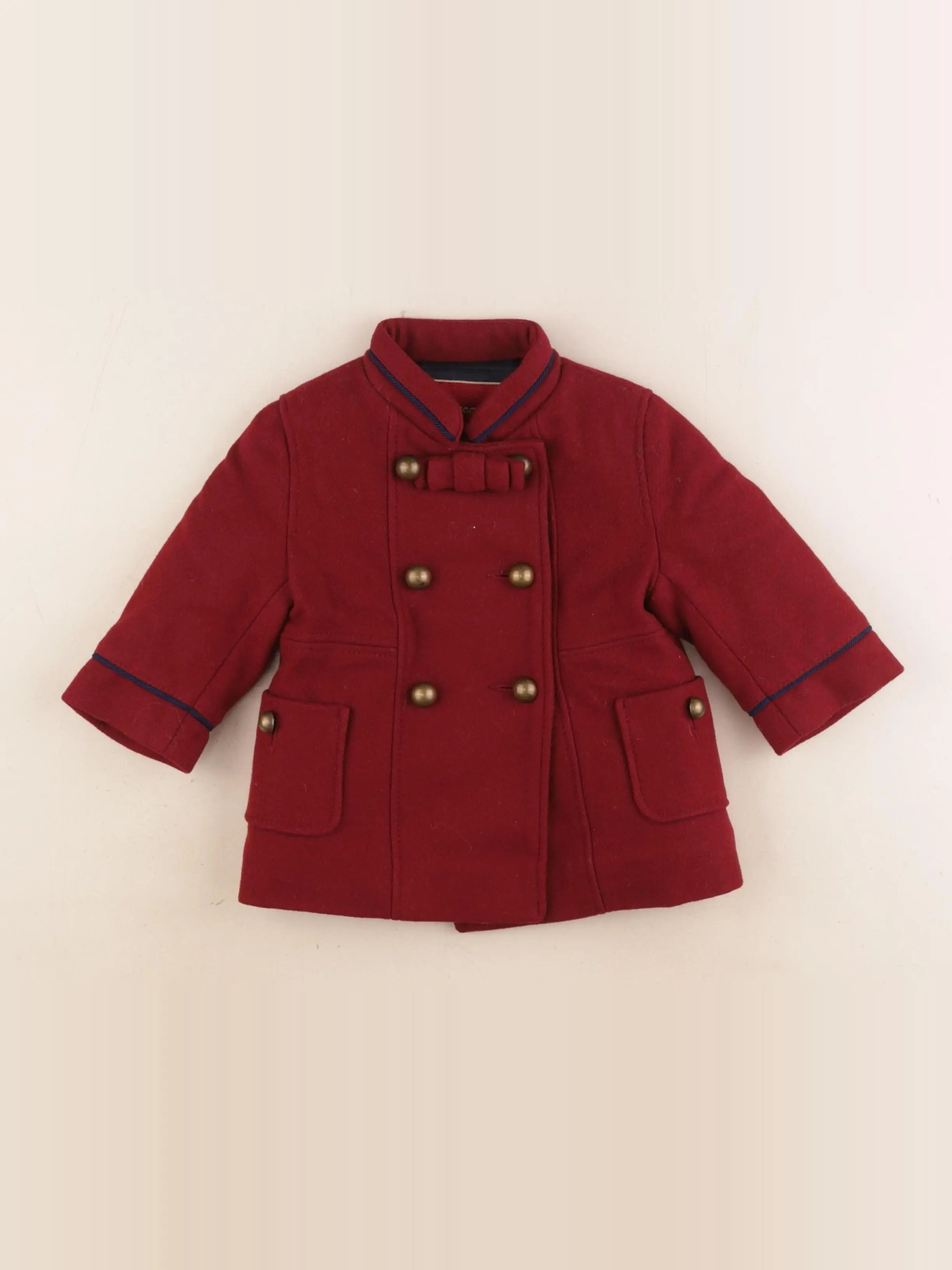 Jacadi - manteau rouge - 6 mois