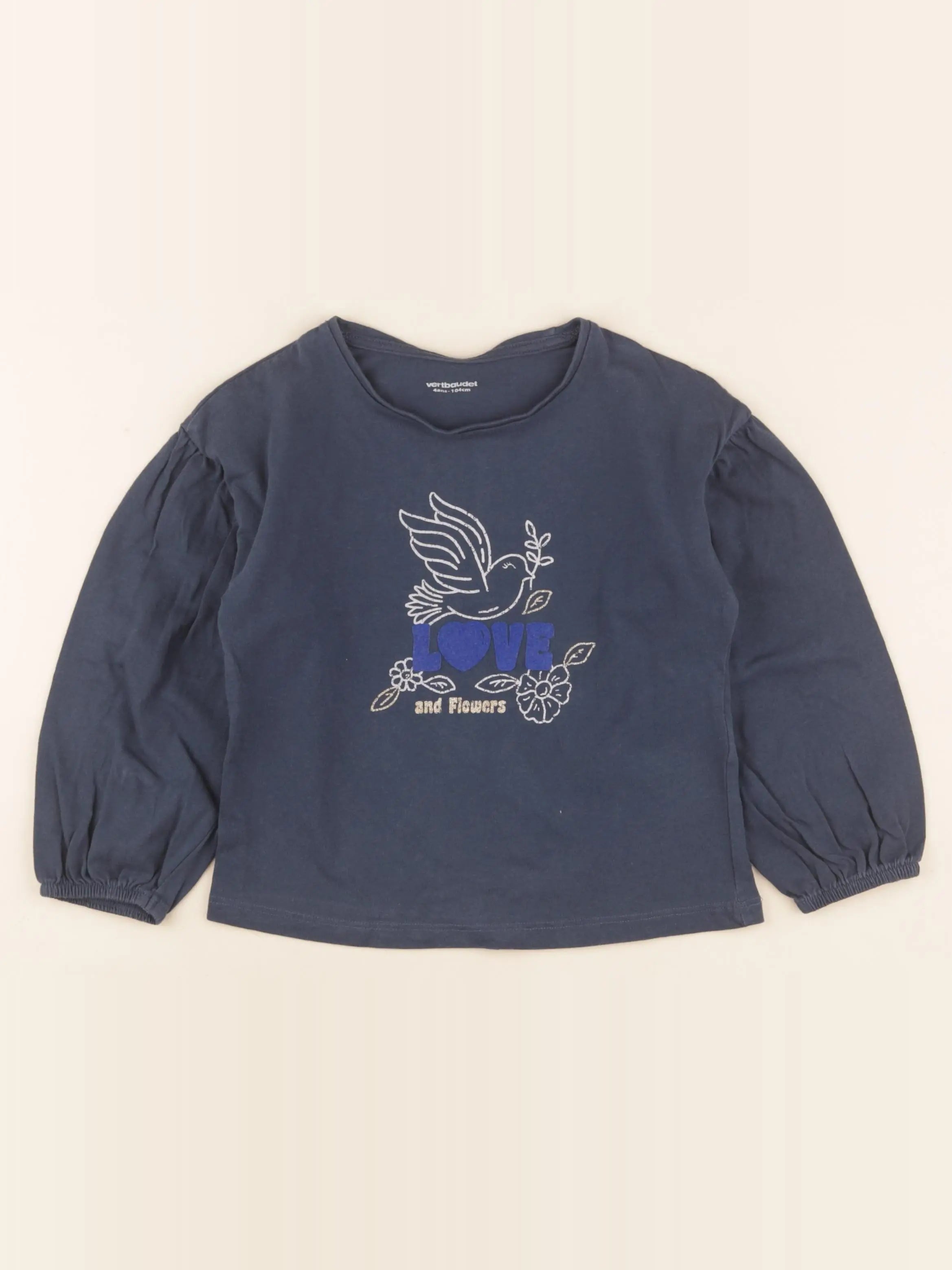 Vertbaudet - tee-shirt bleu - 4 ans