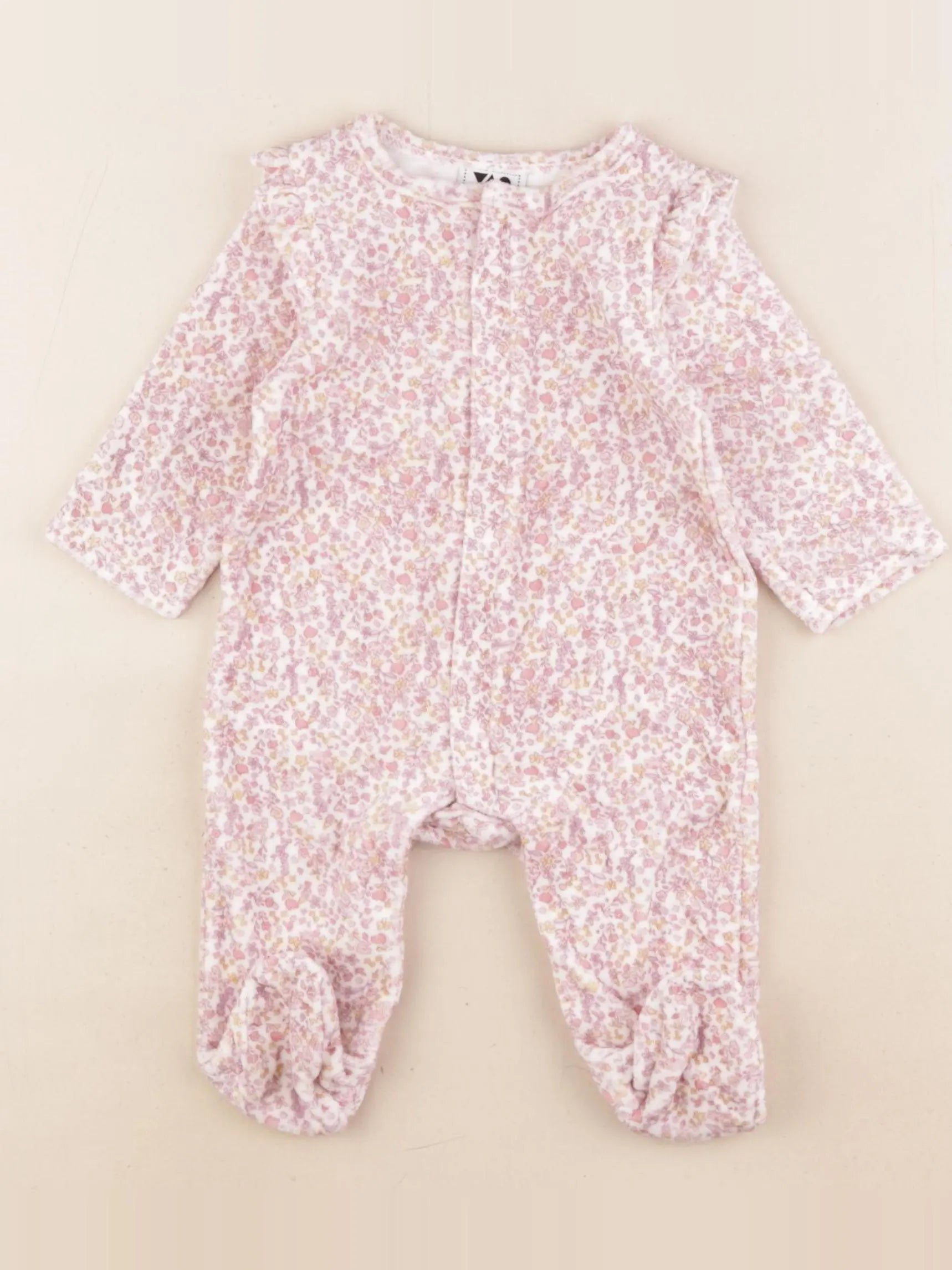 Tape à l'oeil - pyjama velours multicolore - 3 mois