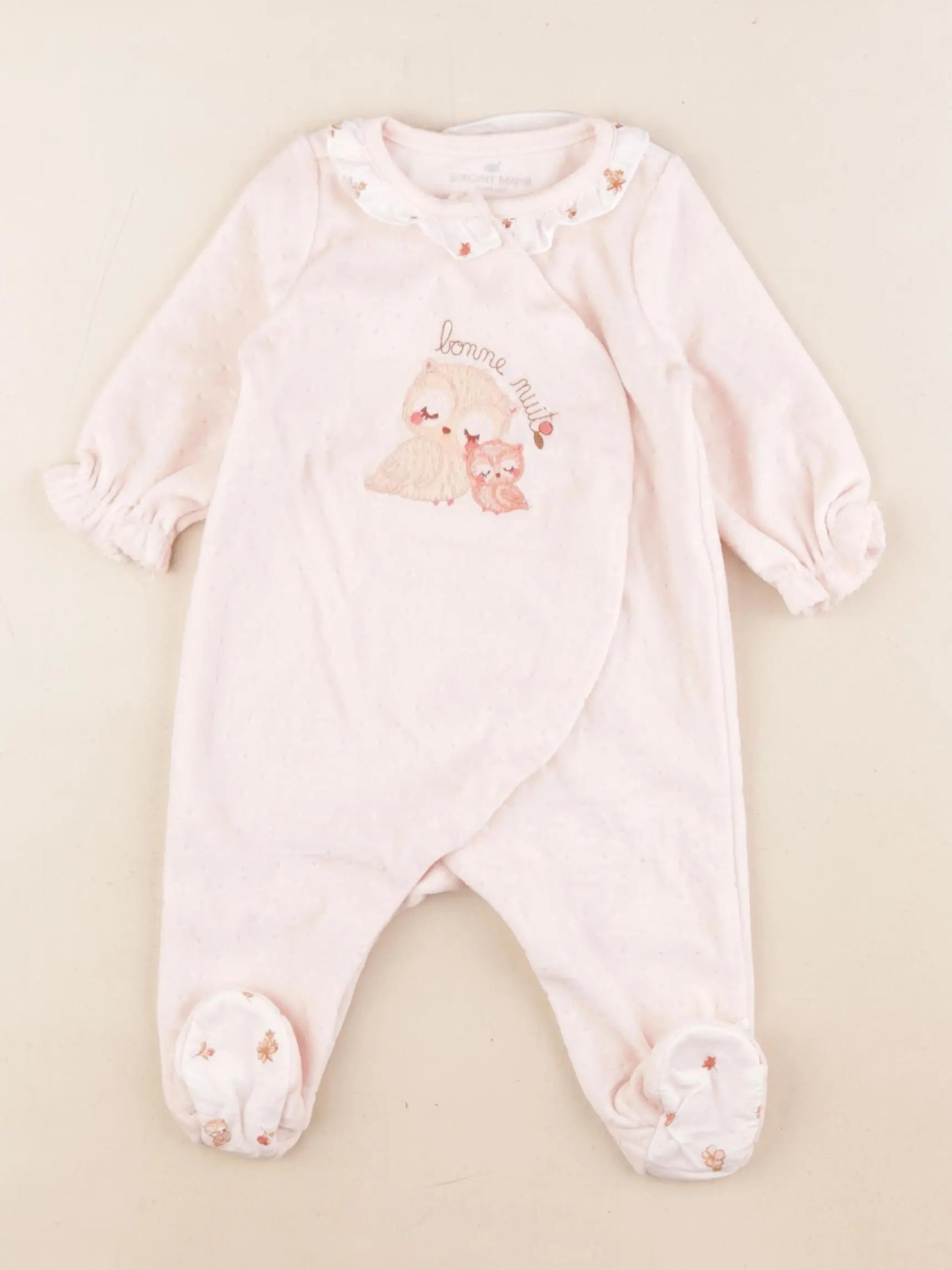 Sergent Major - pyjama velours rose - 3 mois