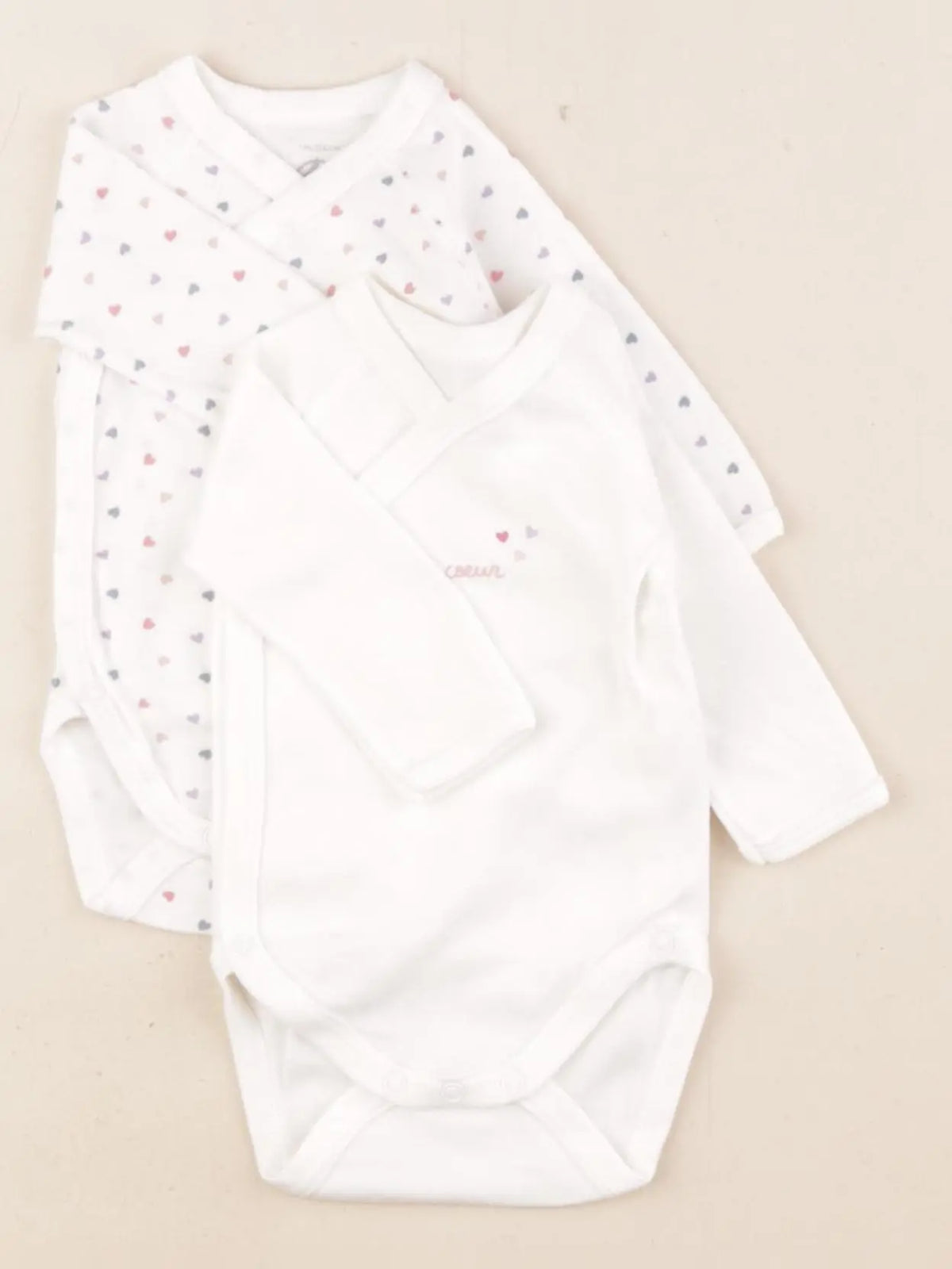 Petit Bateau - lot de 2 bodies en coton blanc - 1 mois