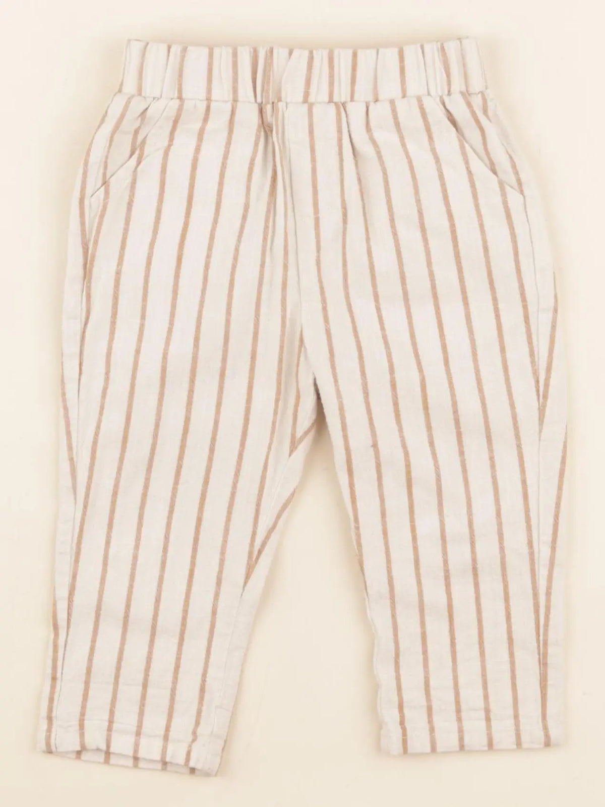 Vertbaudet - pantalon beige - 6 mois