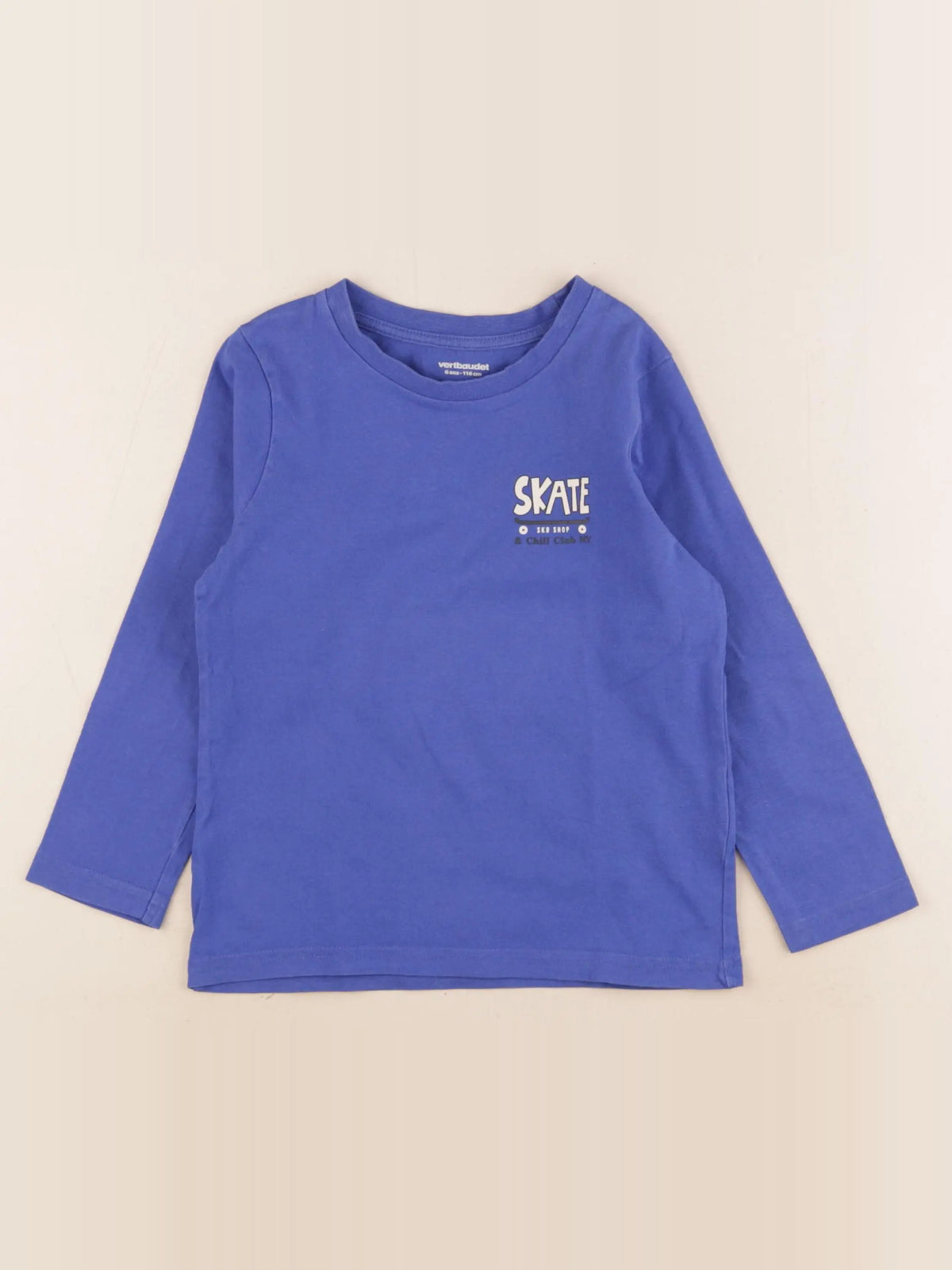 Vertbaudet - tee-shirt bleu - 6 ans