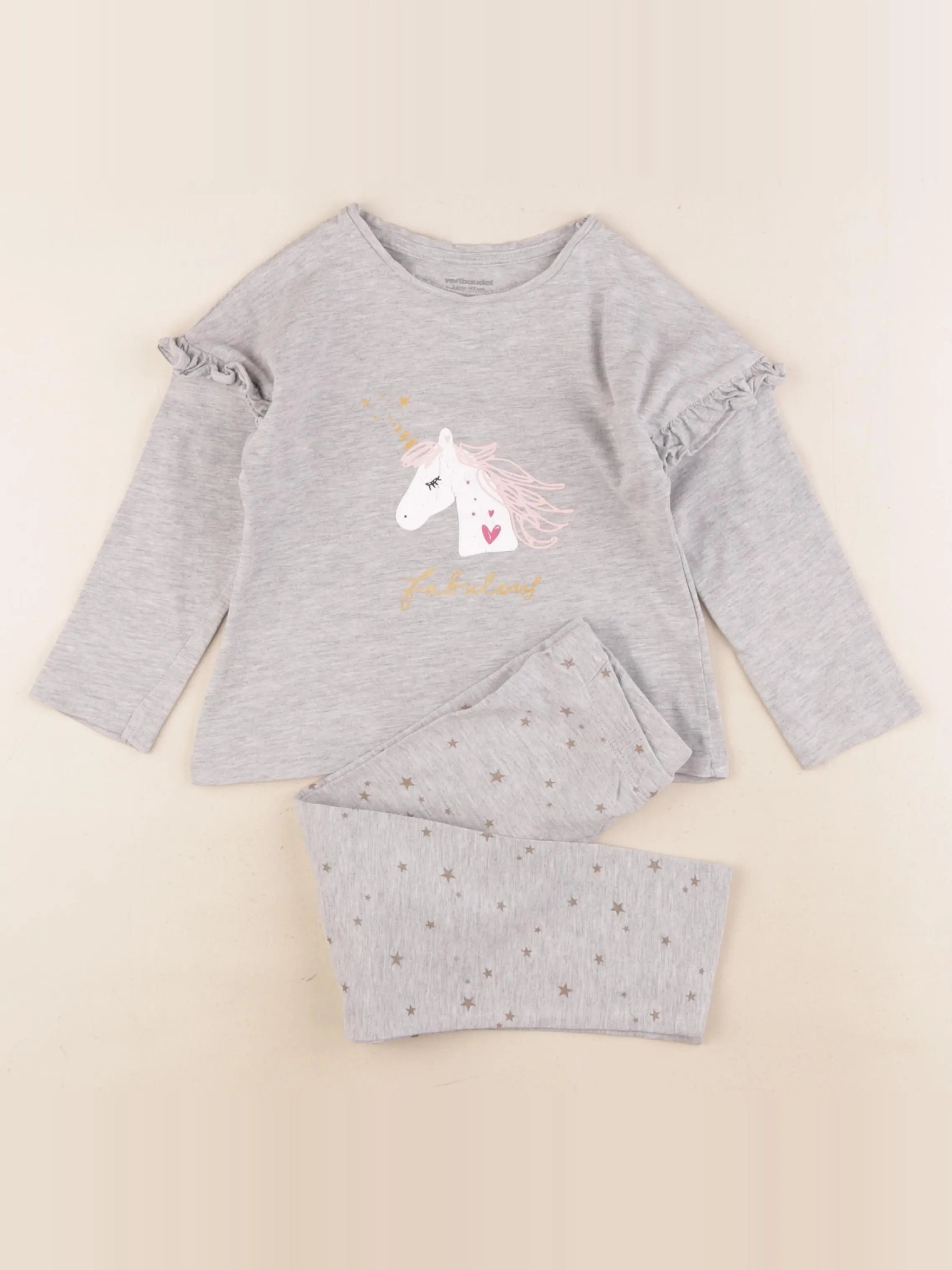 Vertbaudet - pyjama coton gris - 3 ans