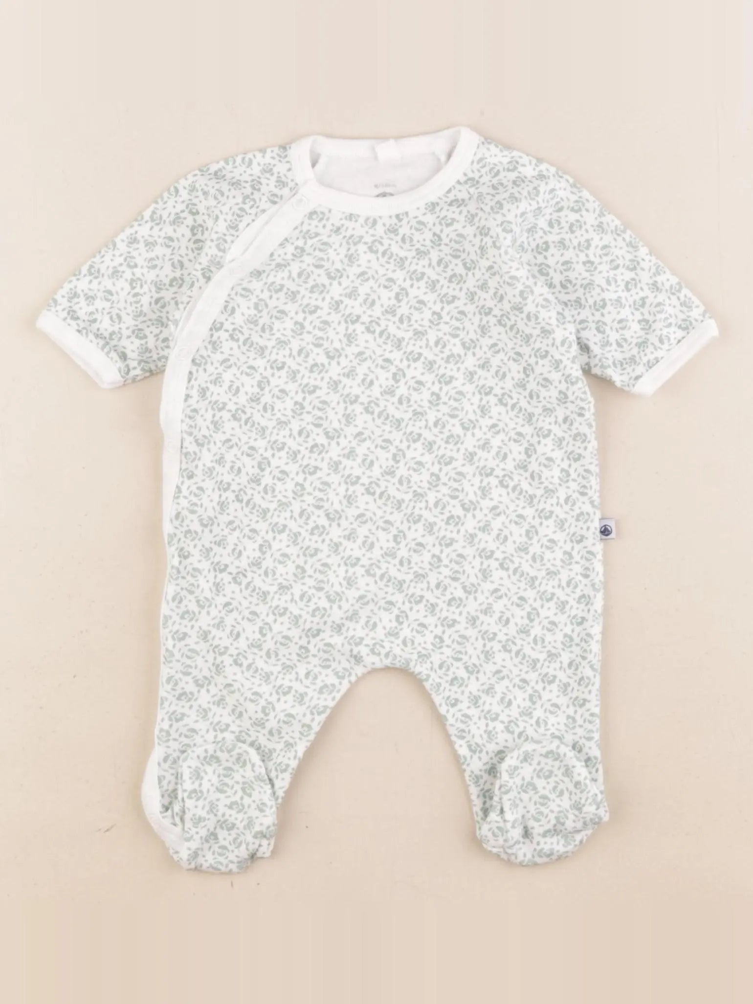 Petit Bateau - pyjama coton blanc - 0 mois