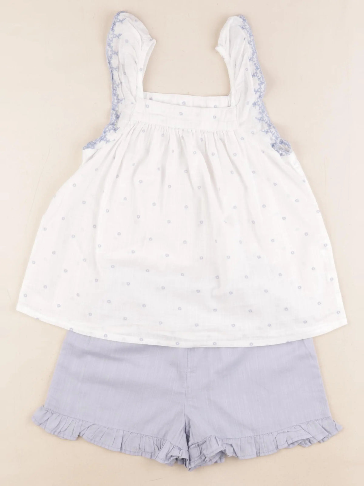 Monoprix - pyjama coton blanc, bleu - 6 ans