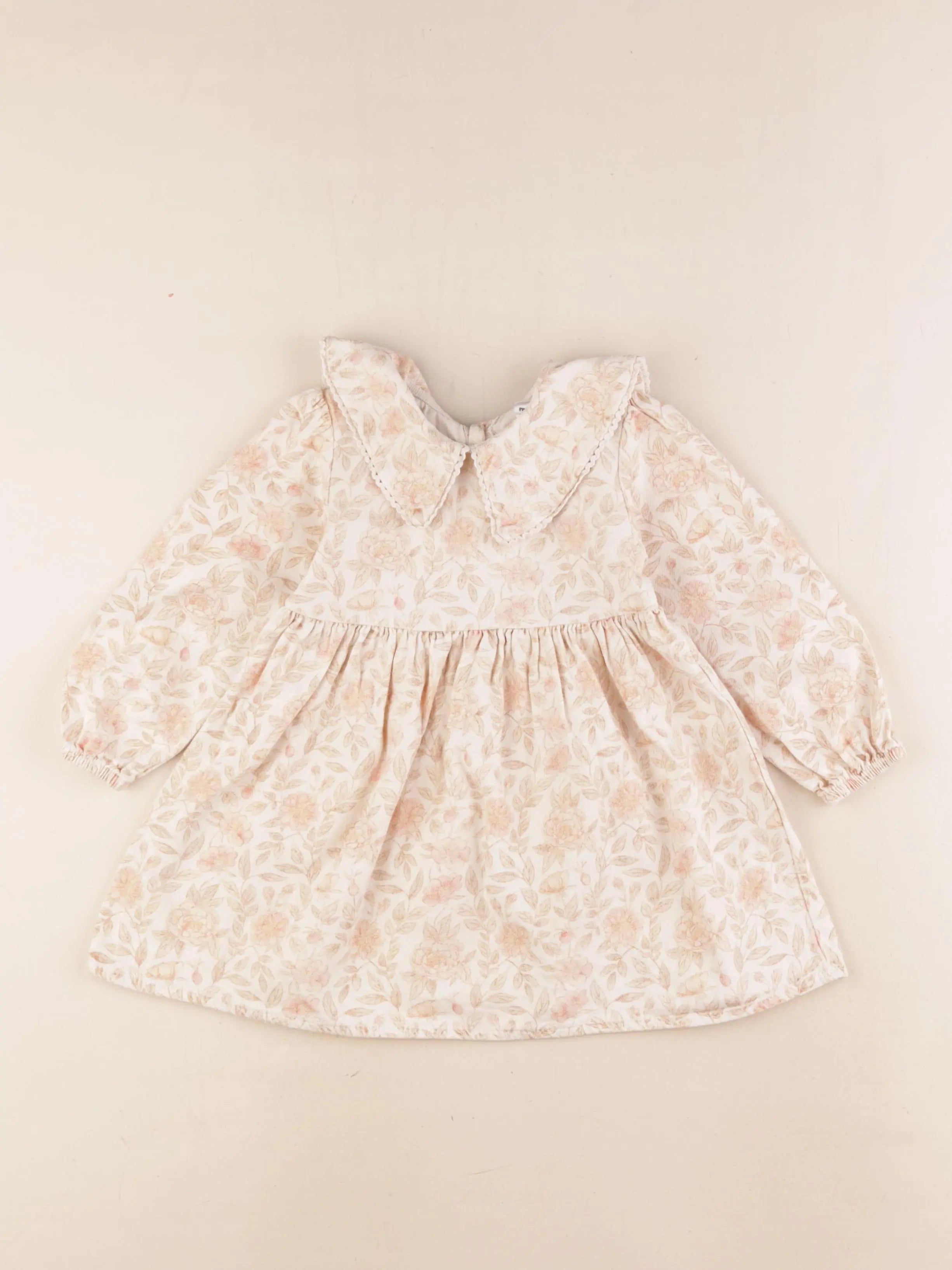 Eli & Nev - robe beige, rose - 18/24 mois