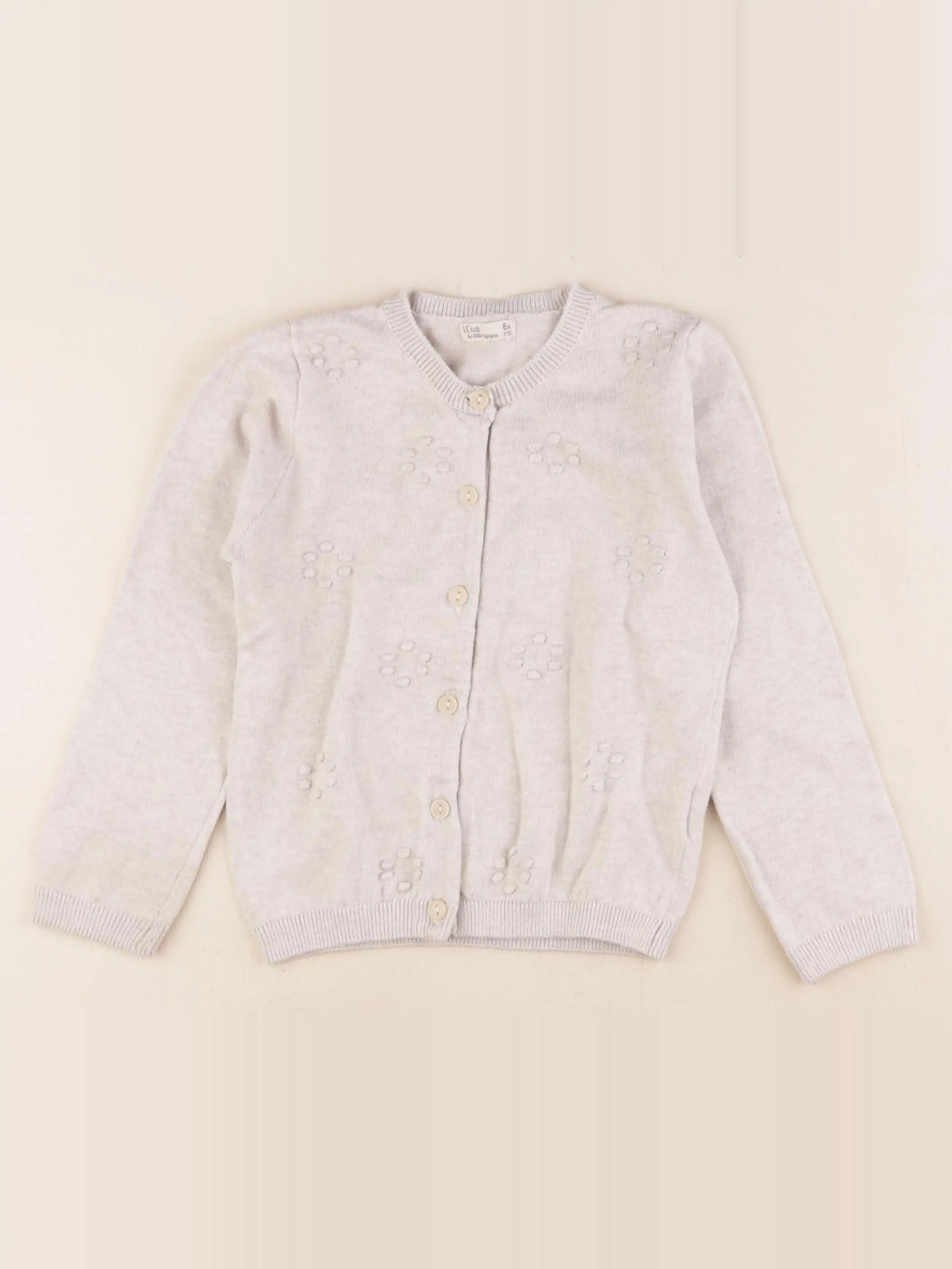 Little Cigogne - gilet beige - 6 ans