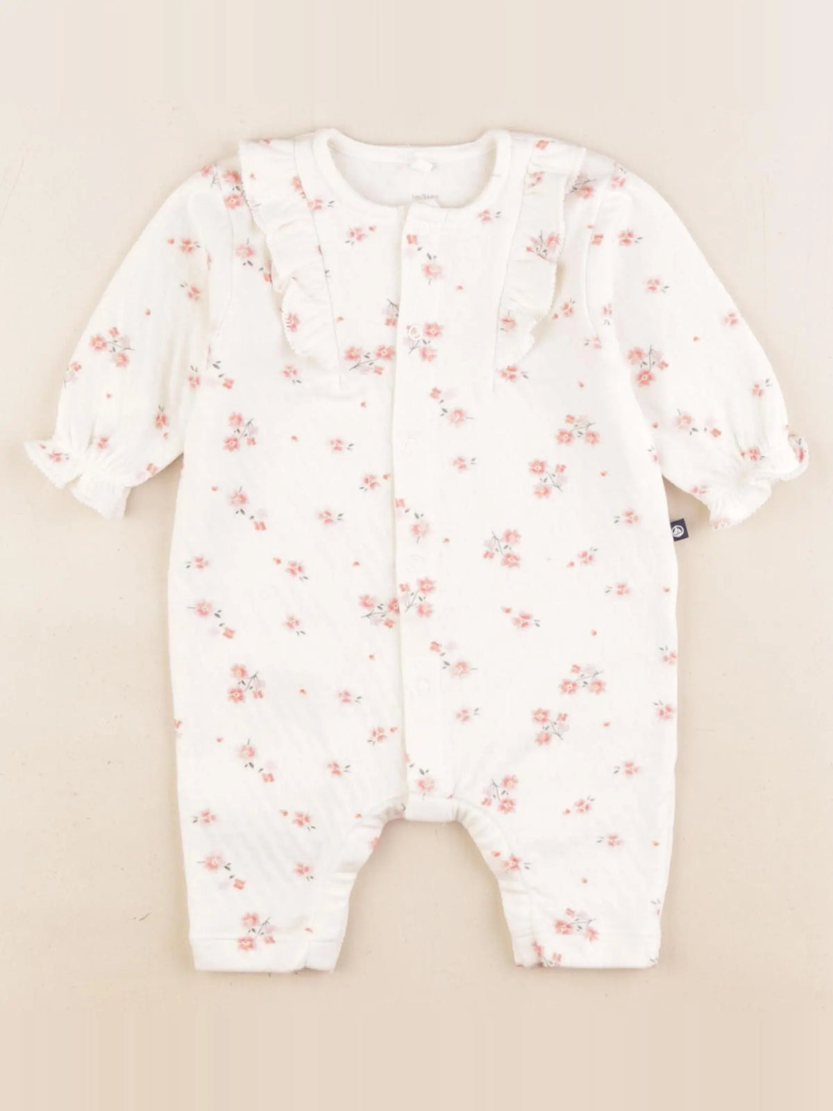 Petit Bateau - pyjama coton beige - 1 mois
