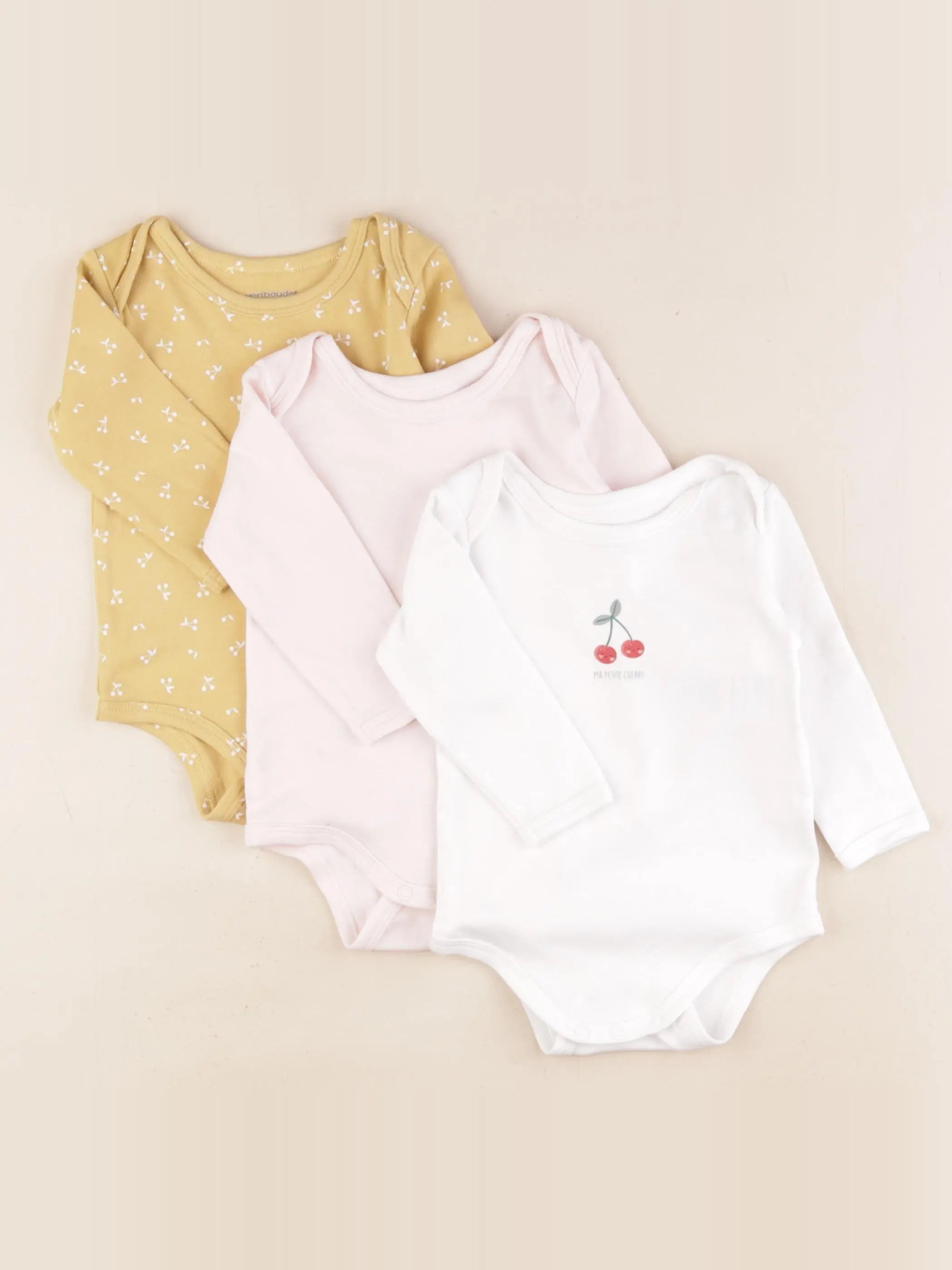 Vertbaudet - lot de 3 bodies en coton multicolore - 9 mois