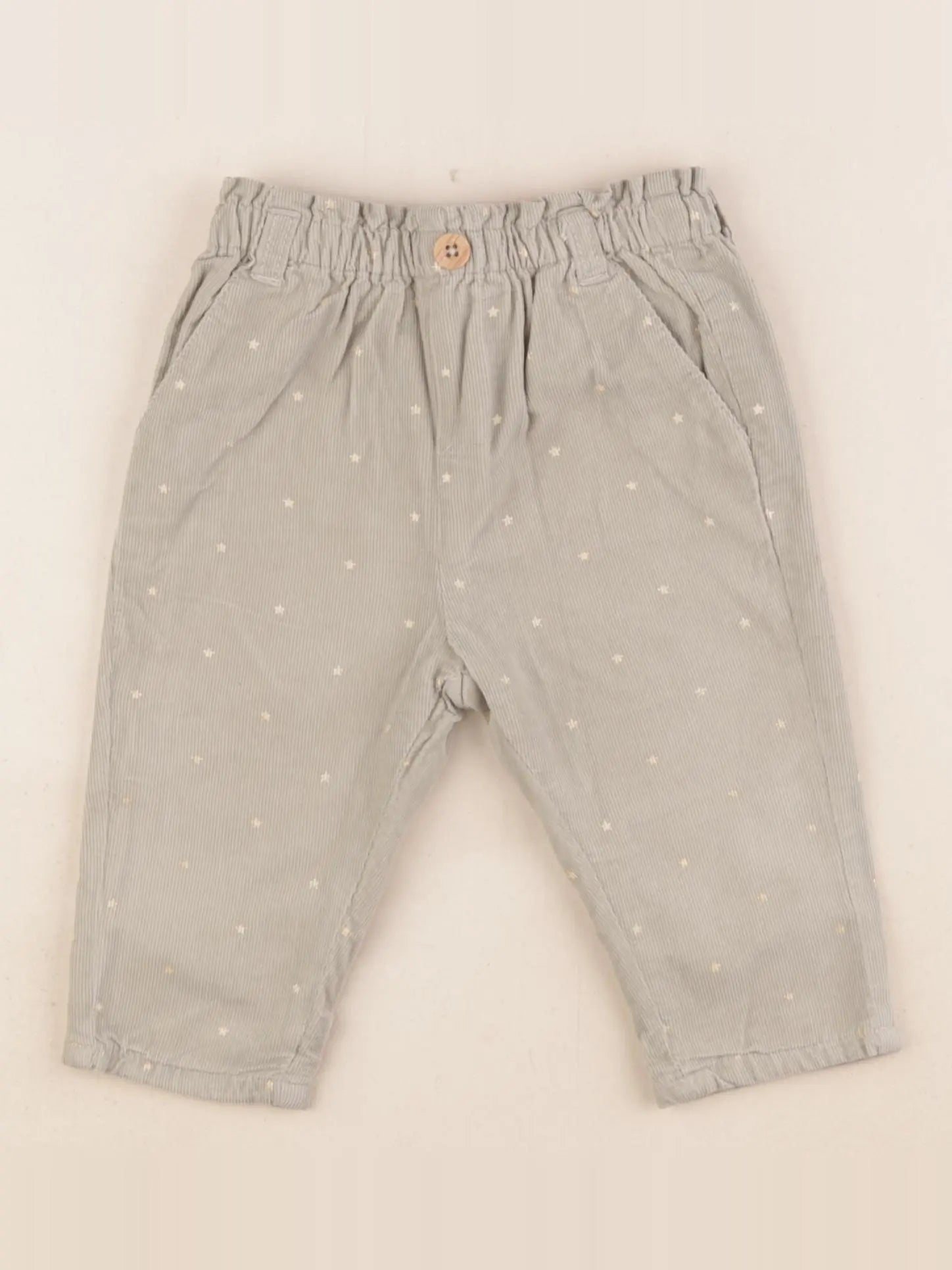 Vertbaudet - pantalon vert, or - 9 mois